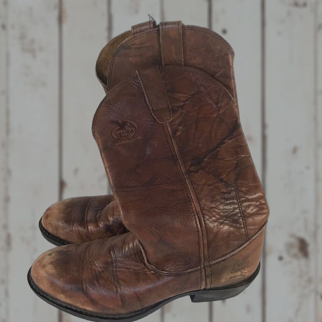 Georgia Boot Comfort Core Farm & Ranch Brown Leather Work Boots Mens Size 7.5 Mid-Calf