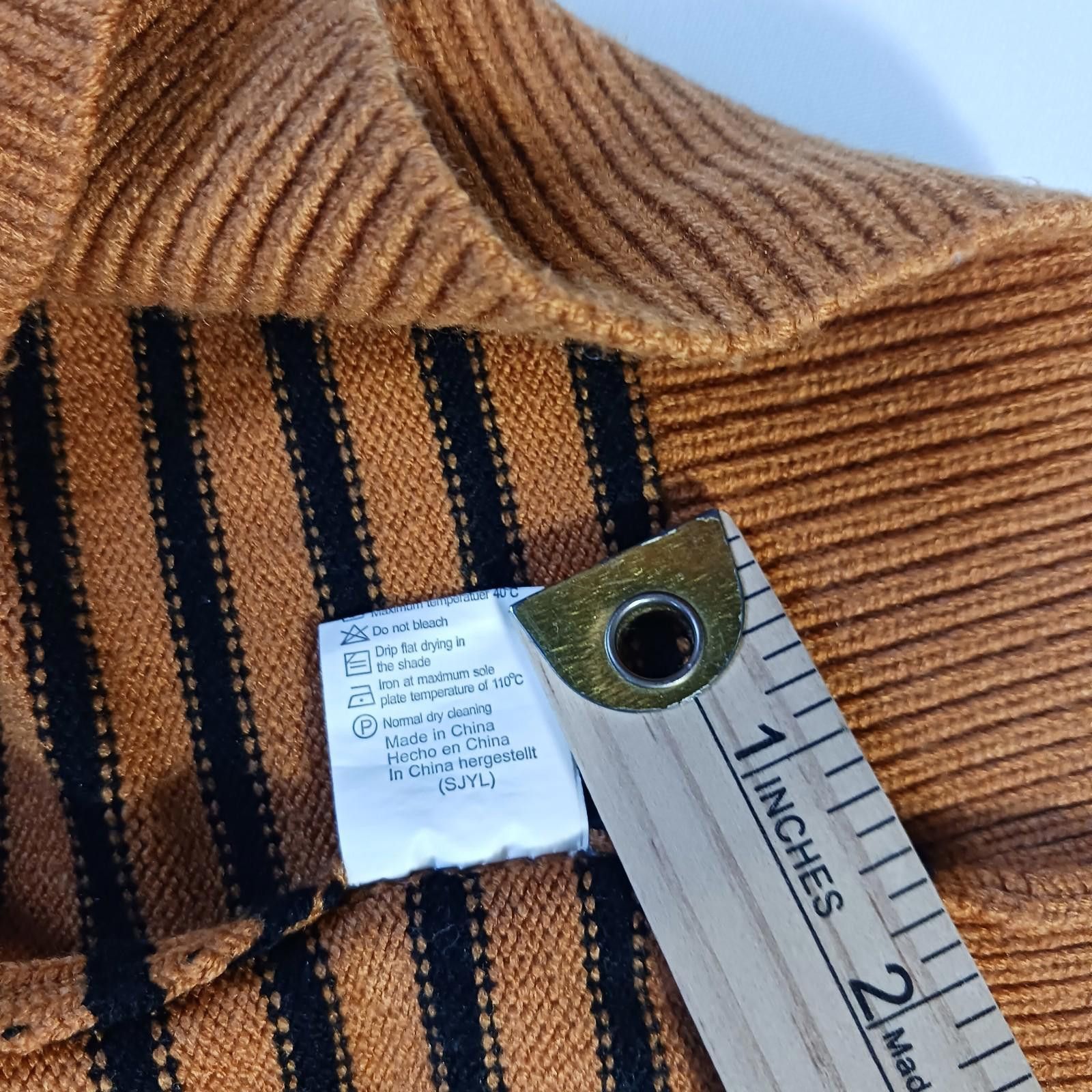 Other Coofandy Women's Orange & Black Stripes 1/4 Zip Sweater M Size M / US 6-8 / IT 42-44 - 5 Thumbnail