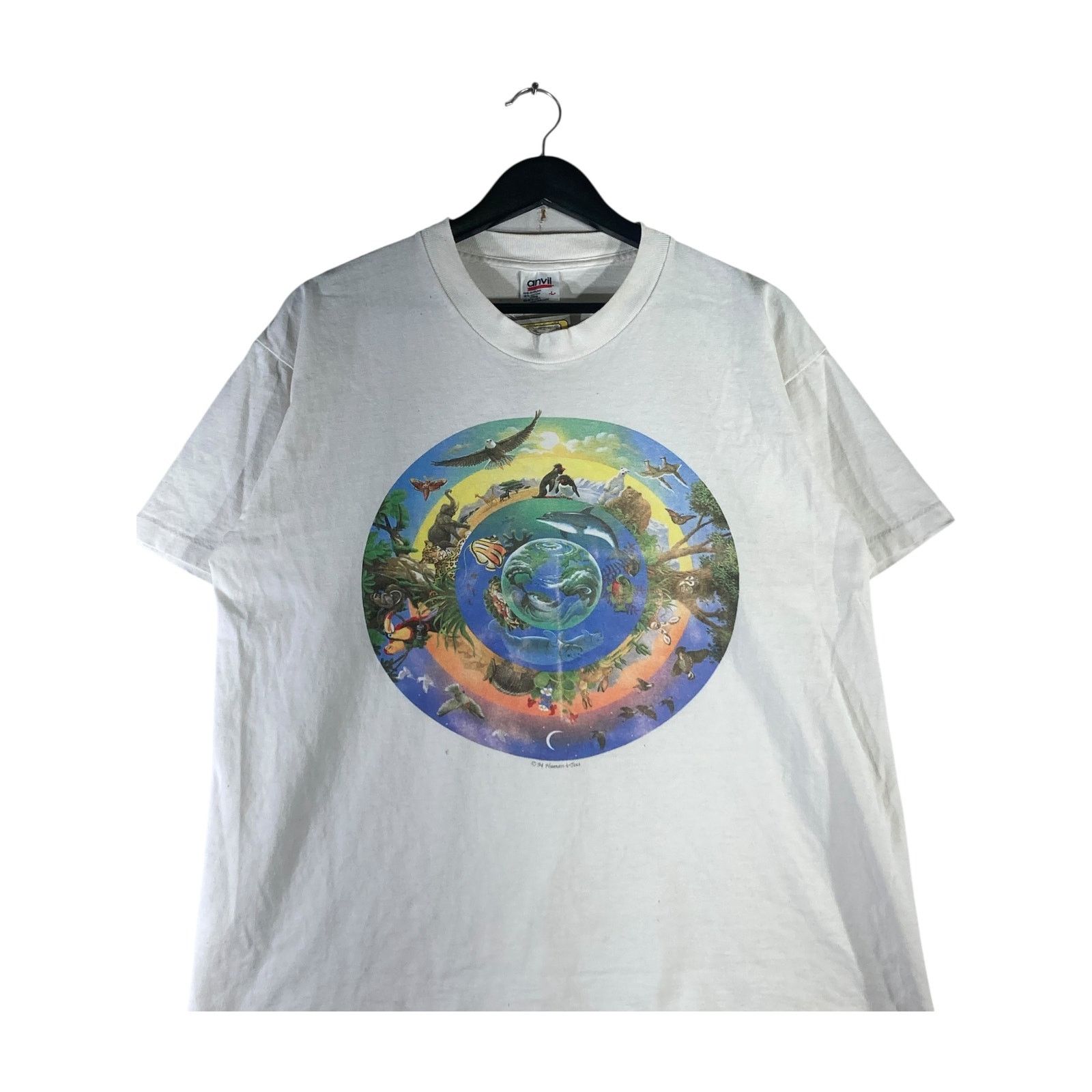 Anvil Vintage Animals Planet Pre-Shrunk Short Sleeve T-Shirt Large Size US L / EU 52-54 / 3 - 2 Thumbnail
