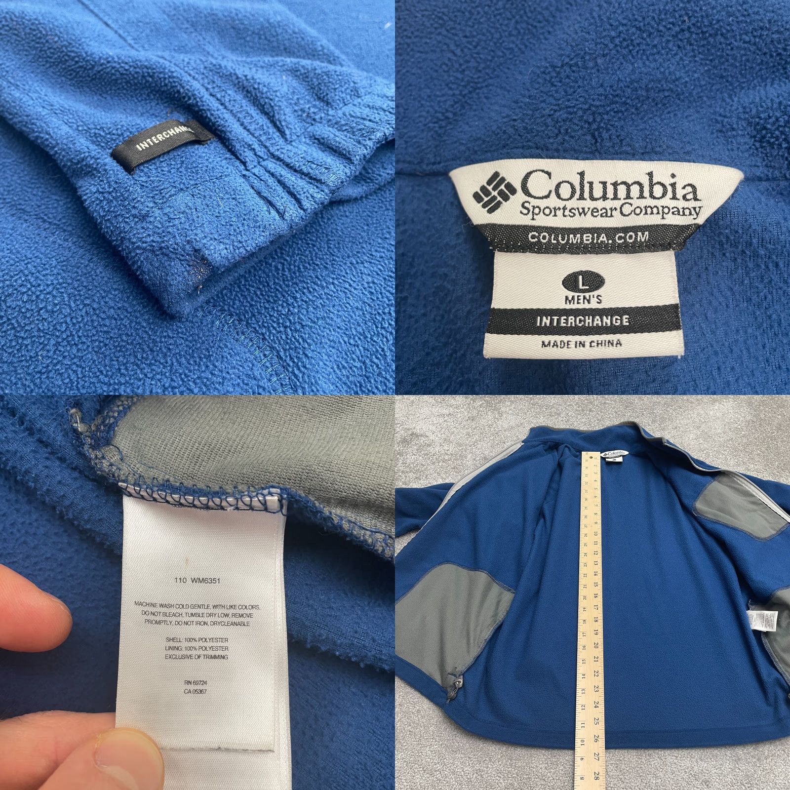 Vintage Columbia Jacket Men Large Blue Full Zip Interchange Fleece Pocket Outdoor Hiking Casual Travel Size US L / EU 52-54 / 3 - 8 Thumbnail