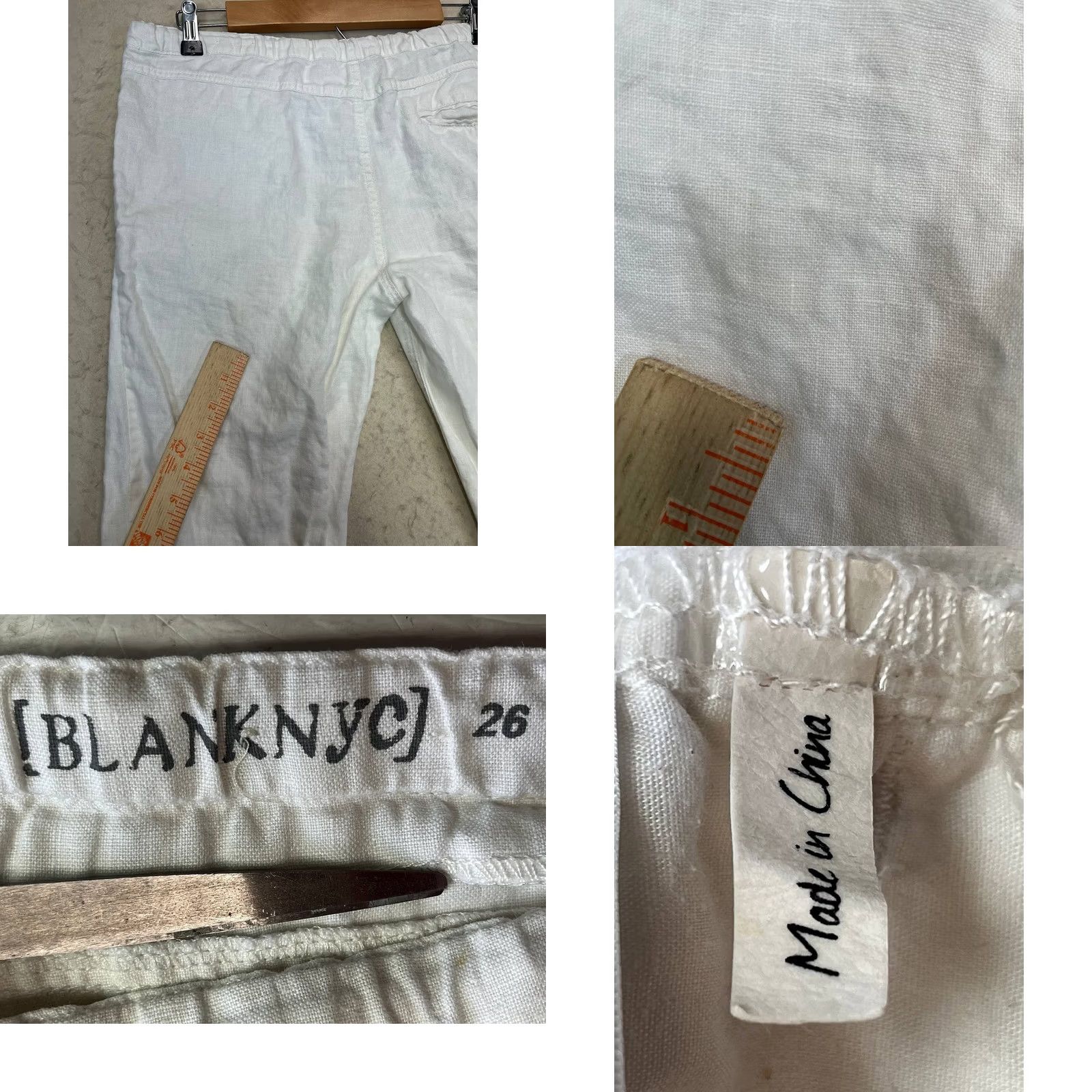 Vintage BLANKNYC White Linen Drawstring Wide Leg Pants Size 26 Women Size 26" / US 2 / IT 38 - 8 Thumbnail