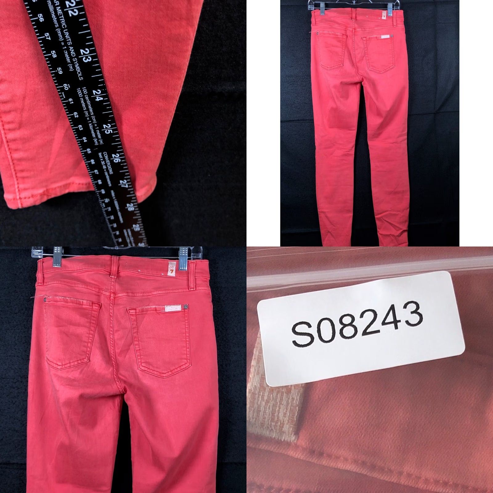 7 For All Mankind 7 For All Mankind Jeans Womens Coral Mid Rise Slim Distressed Stretch 28 5-Pocket Denim Skinny casual Womens Size 28" / US 6 / IT 42 - 8 Thumbnail