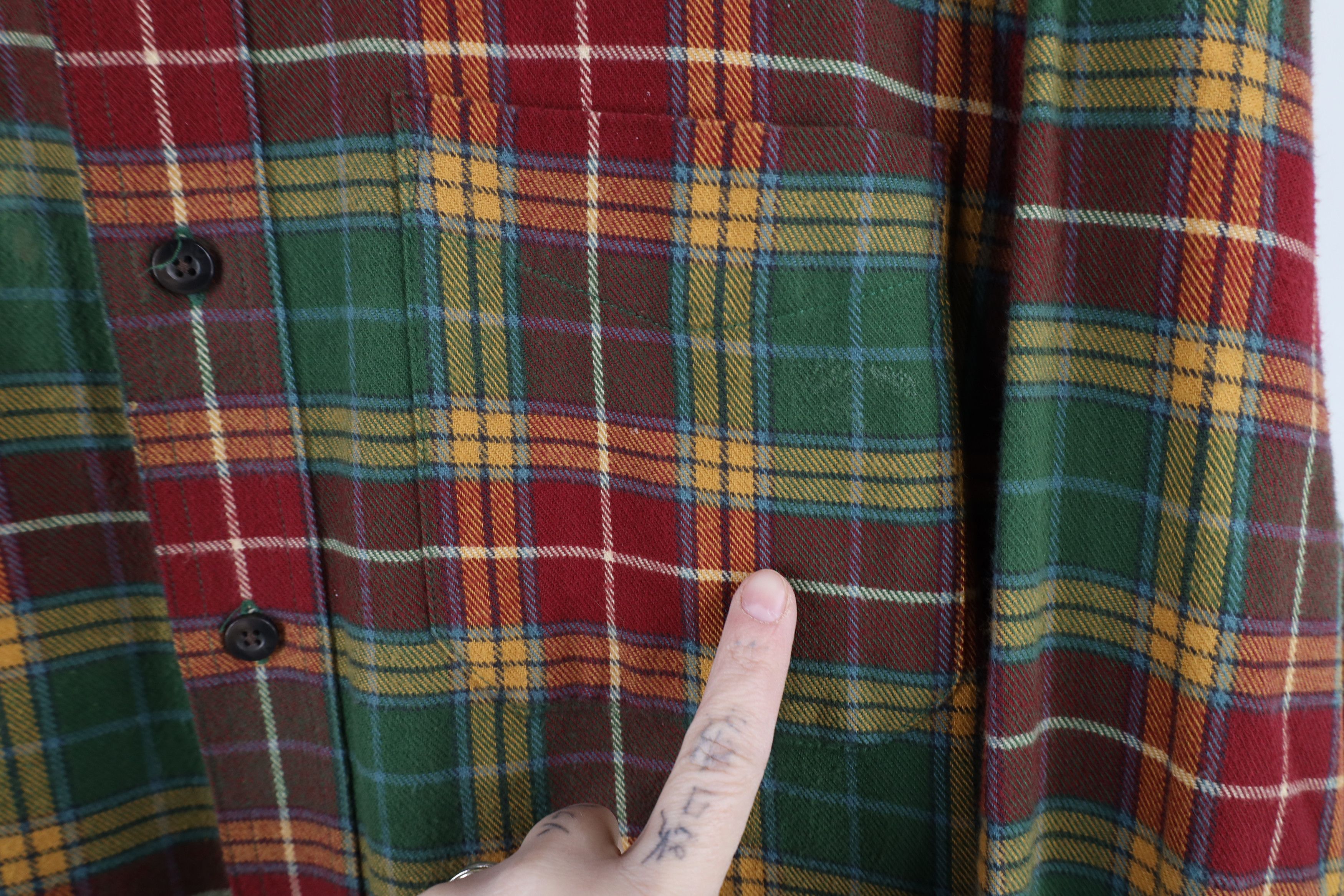L.L. Bean × Vintage Vintage LL Bean Rainbow Plaid Flannel Button Down Shirt Size US L / EU 52-54 / 3 - 4 Thumbnail