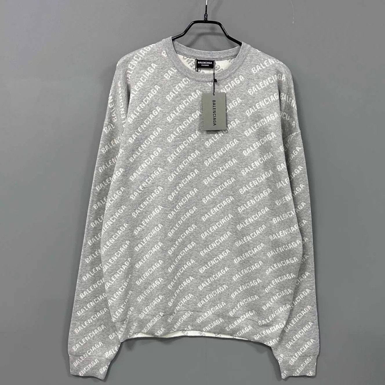 Balenciaga Balenciaga Gray Allover Print Sweater S Size US S / EU 44-46 / 1 - 1 Thumbnail