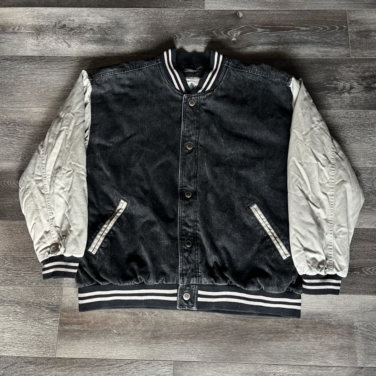 Northwest Territory Vintage 1990s Northwest Territory Black Denim Bomber Jacket Size US L / EU 52-54 / 3 - 1 Thumbnail