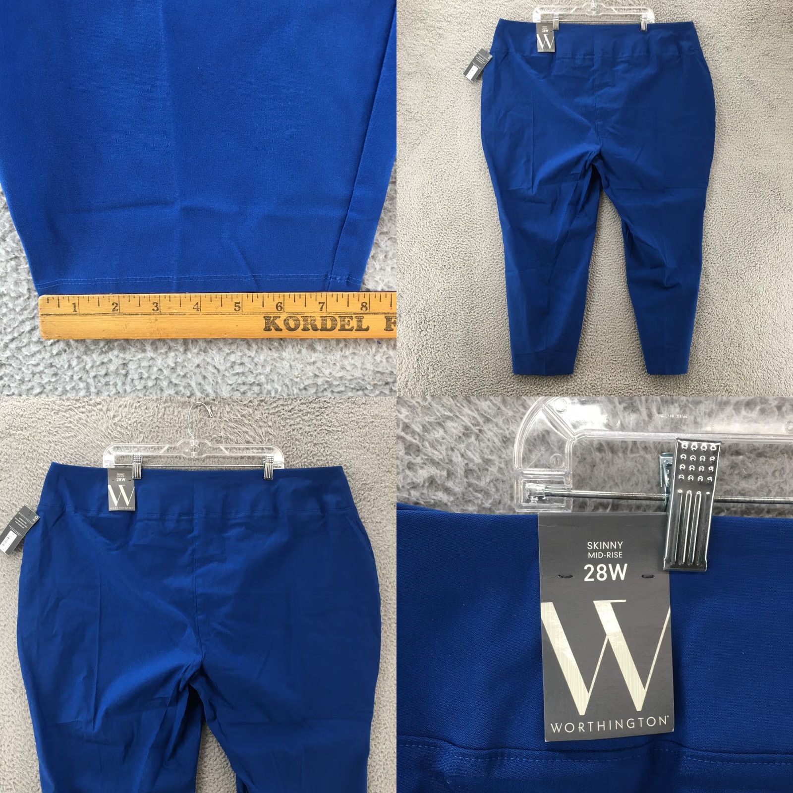 Worthington Worthington Skinny Pants Womens 28W Blue Solid Rayon Blend Mid Rise Casual NWT Size 28" / US 6 / IT 42 - 8 Thumbnail