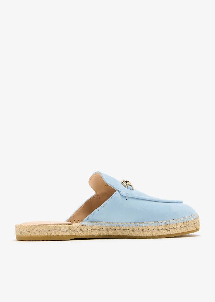 Gucci oc11z0226 Women's Espadrille Mules With Horsebit in Blue Size US 7.5 / IT 37.5 - 3 Thumbnail