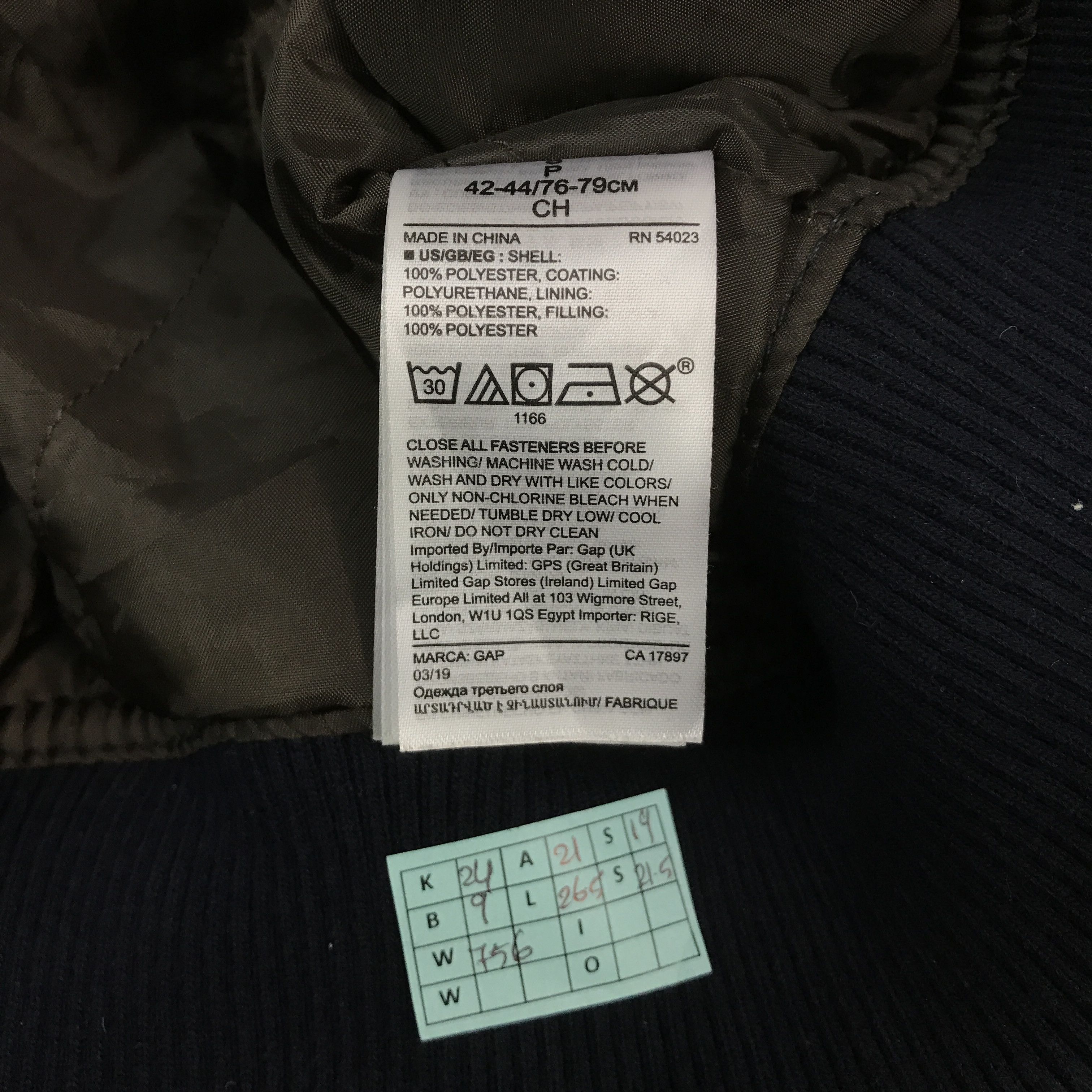 Gap MA 1 DESIGN GAP NAVY BOMBER JACKET Size US S / EU 44-46 / 1 - 12 Thumbnail
