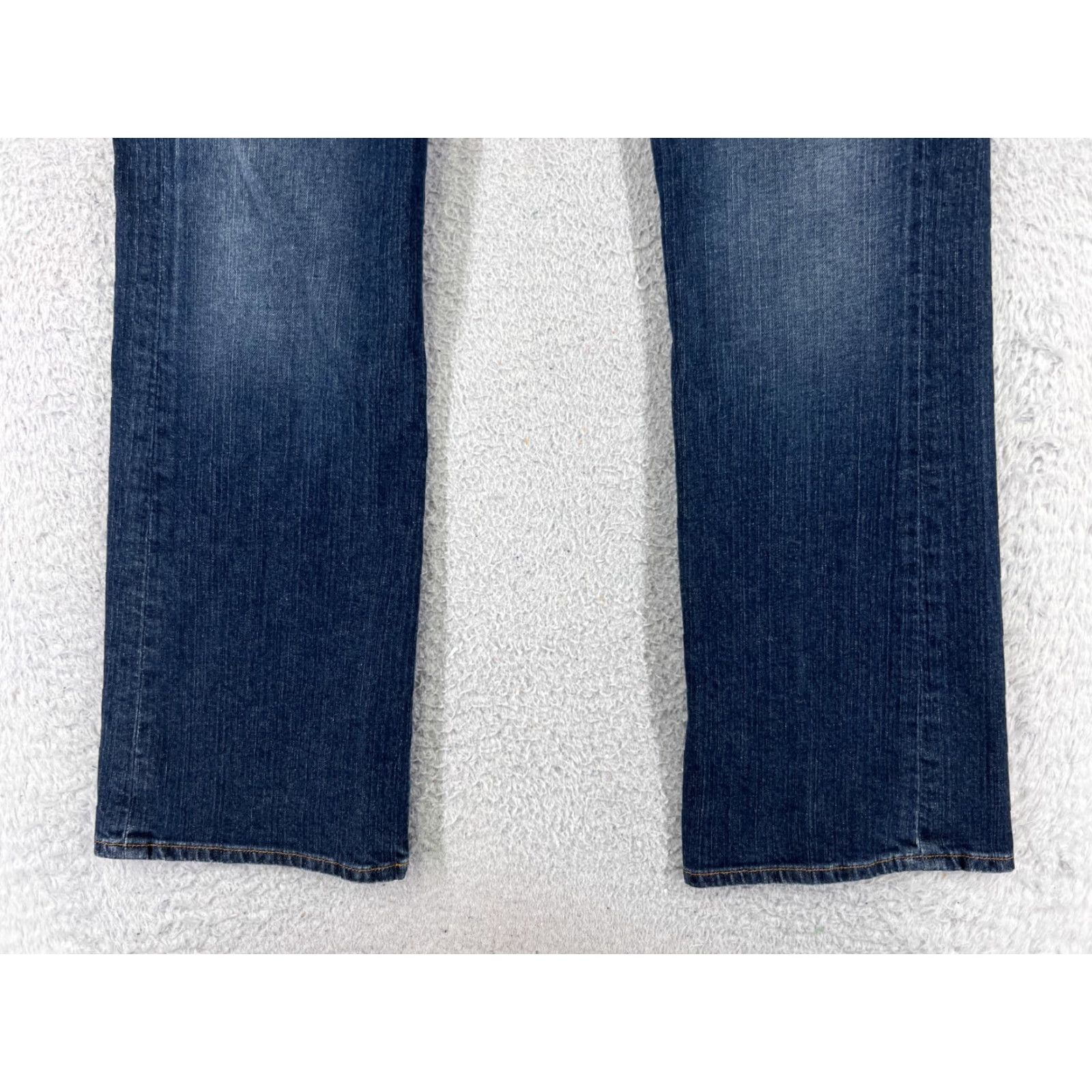 Lucky Brand VINTAGE Lucky Brand Pants Women 8 Blue Denim Jean Low Rise Flare Dark Wash 28x30 Womens Size 30" / US 8 / IT 44 - 2 Thumbnail