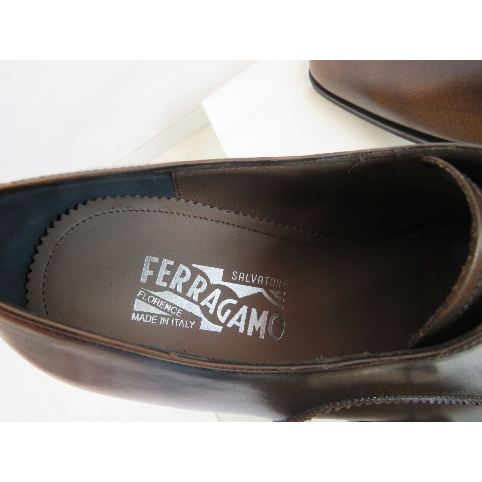 Salvatore Ferragamo FERRAGAMO DANIEL BURNISHED BROWN LEATHER LACE OXFORDS 9.5 E Size US 9.5 / EU 42-43 - 7 Thumbnail