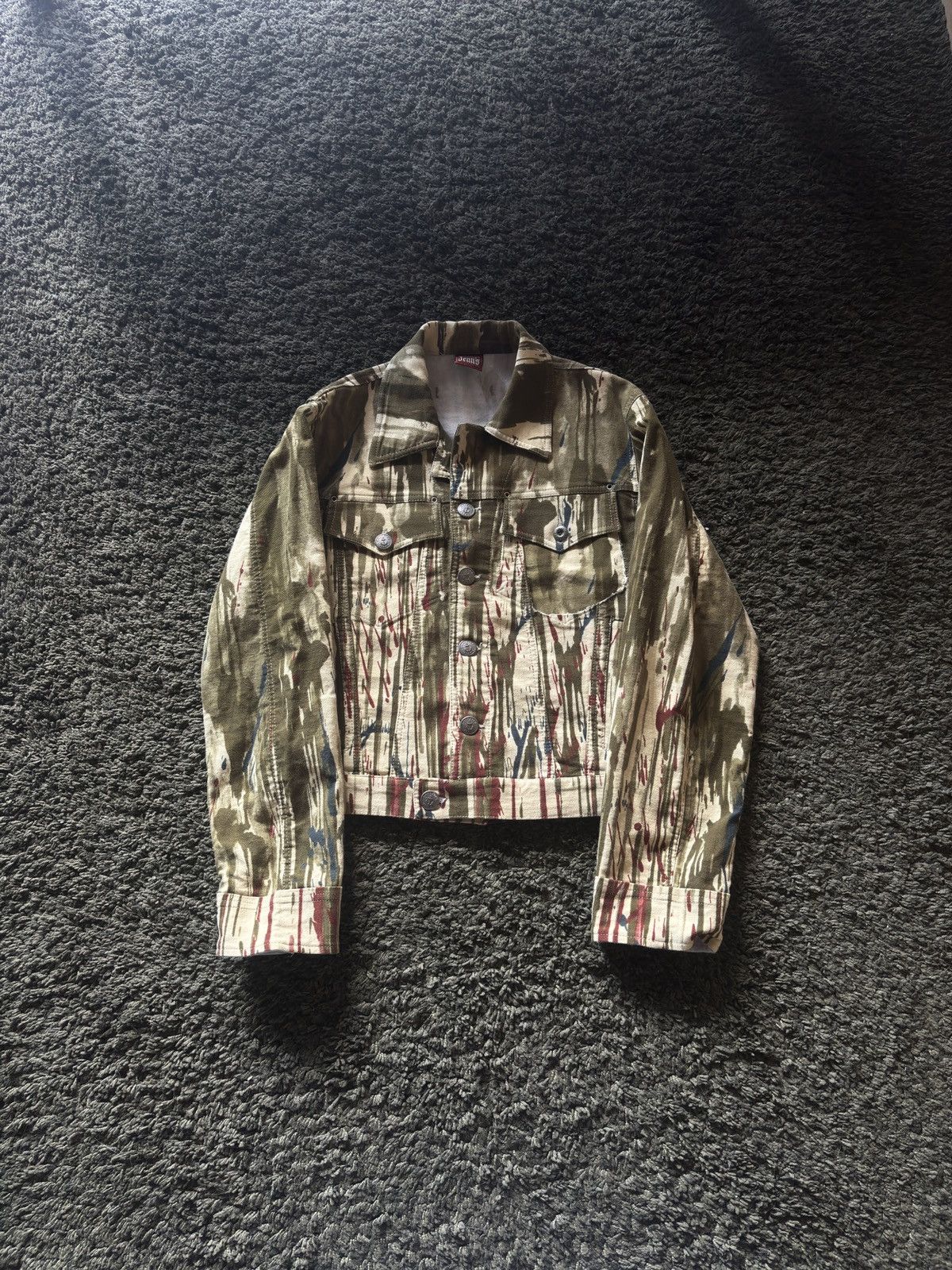 Jean Paul Gaultier FW97 Jean Paul Gaultier Blood Splatter Vomit Denim Jacket Size US XS / EU 42 / 0 - 1 Thumbnail