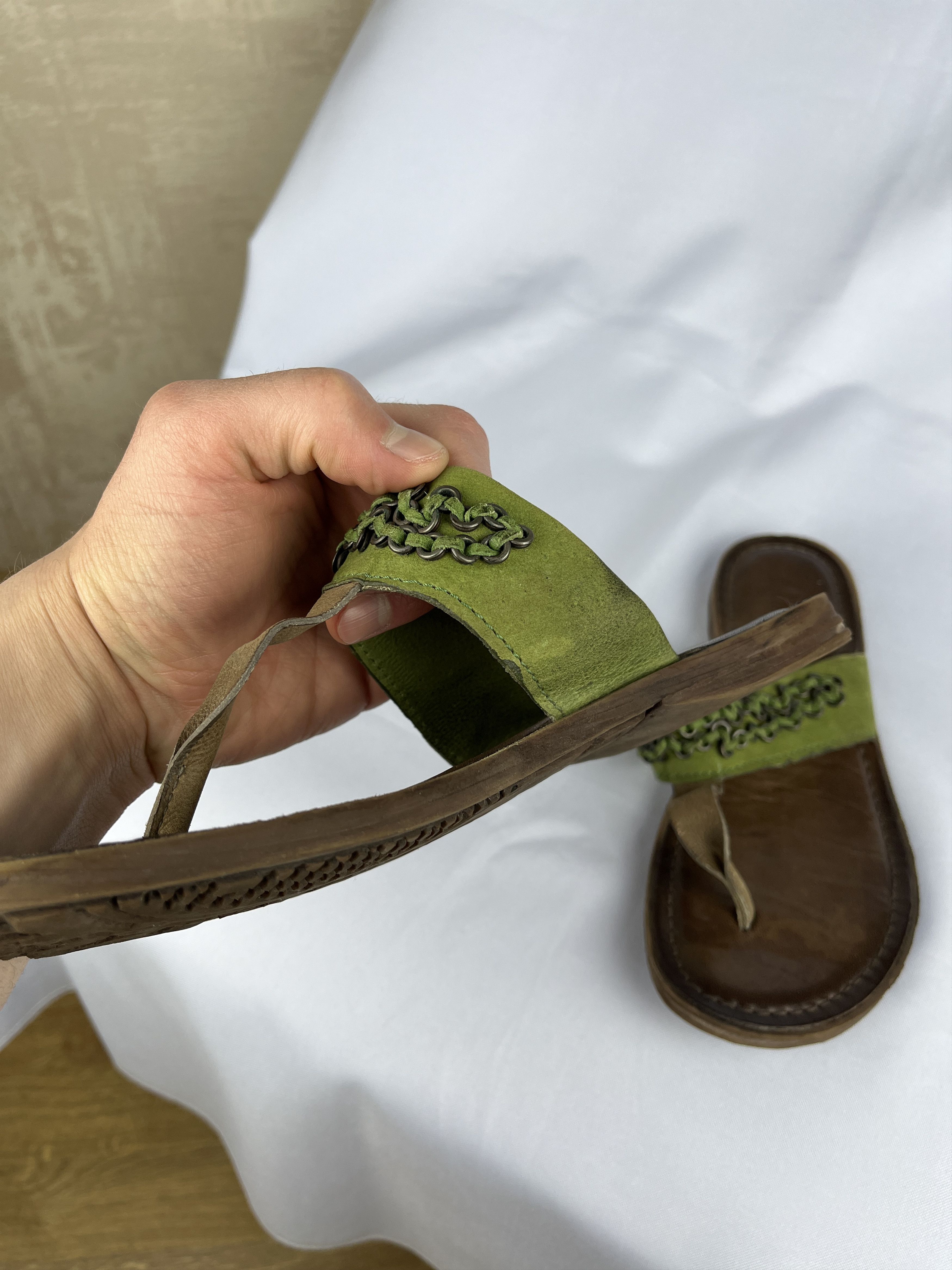 A.S.98 Airstep AS 98 Flip Flops Sandals Summer Leather Shoes Size US 8 / IT 38 - 4 Thumbnail