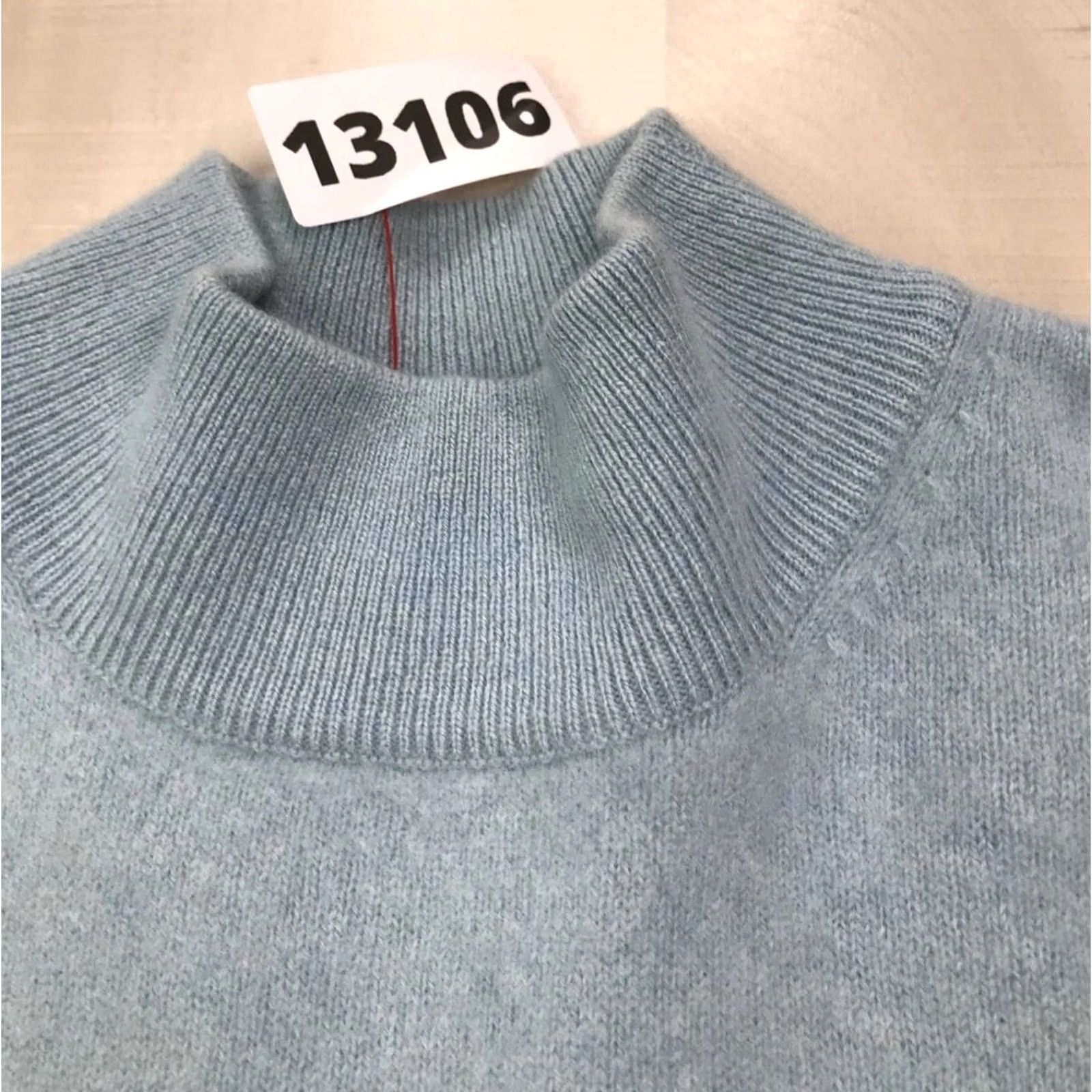Vintage Blue High Neck 100% Cashmere Knit Sweater Womens Medium Size M / US 6-8 / IT 42-44 - 4 Thumbnail
