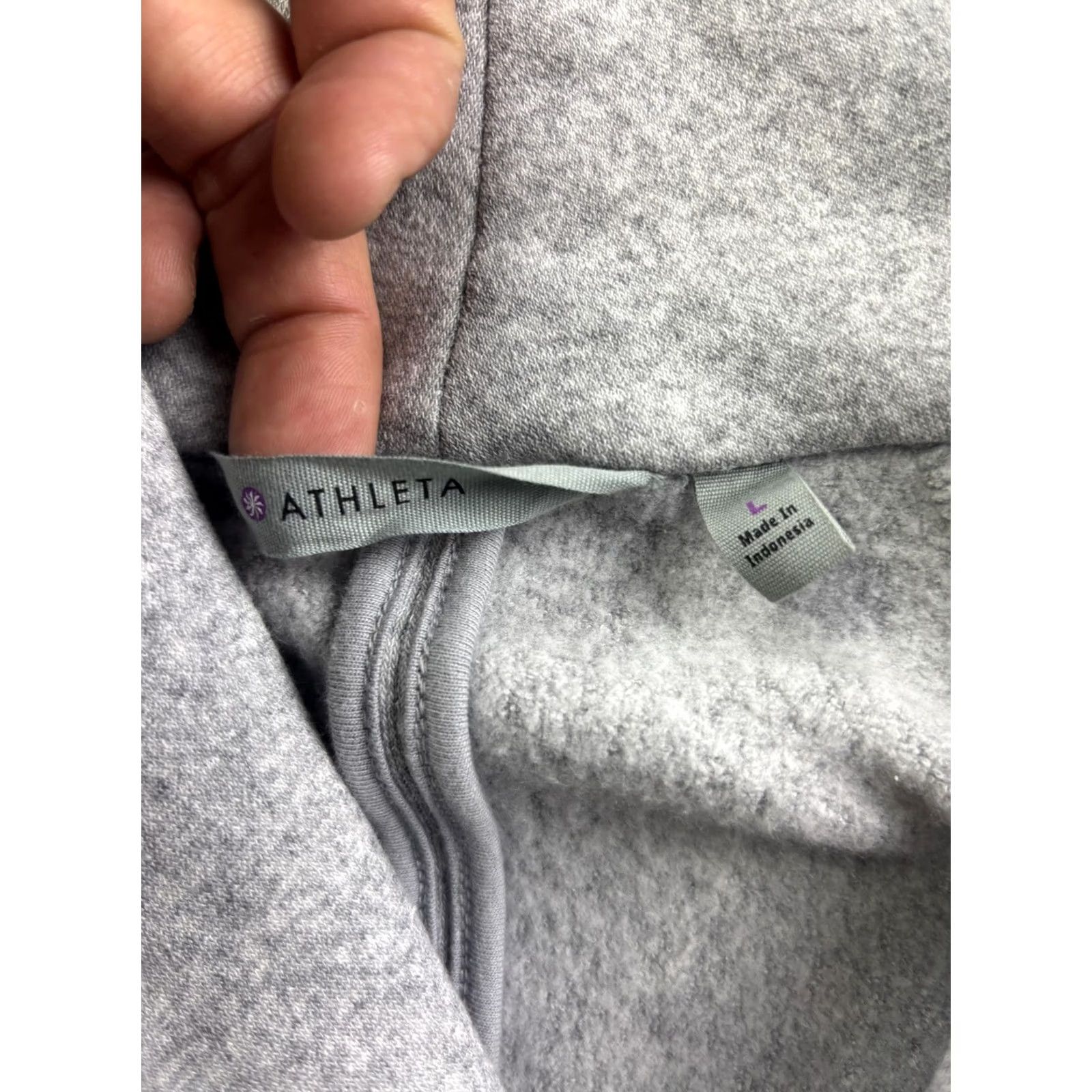 Athleta Athleta Sweatshirt Womens L Gray Fleece Cowl Neck Pullover Thermal Raglan Classic Sweatshirt L Women's Size L / US 10 / IT 46 - 2 Thumbnail