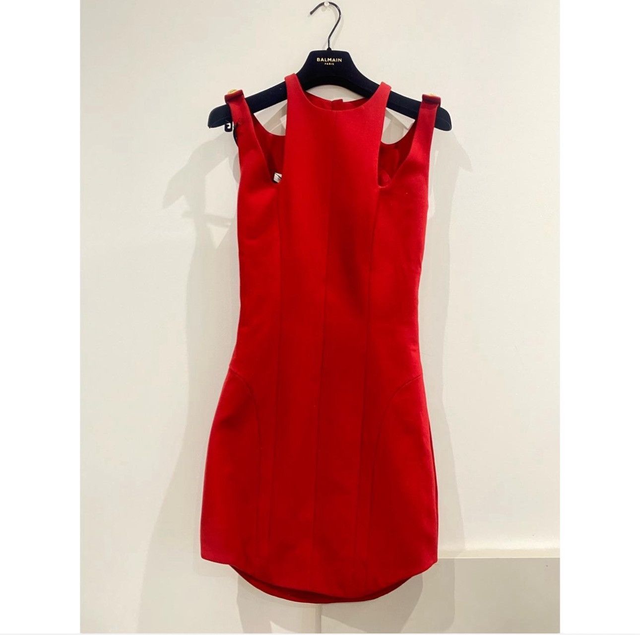Balmain Authentic Red Balmain dress With Bag and Hanger #Luxury Size XS / US 0-2 / IT 36-38 - 2 Thumbnail