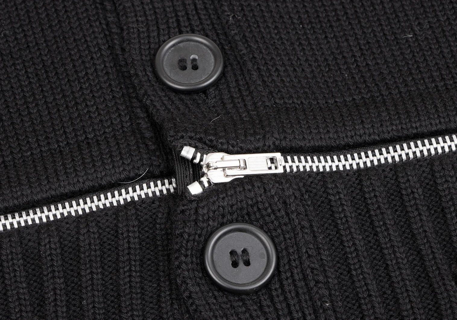 Jean Paul Gaultier Wool Zip Design Cardigan in Black, Size M Size US M / EU 48-50 / 2 - 8 Thumbnail
