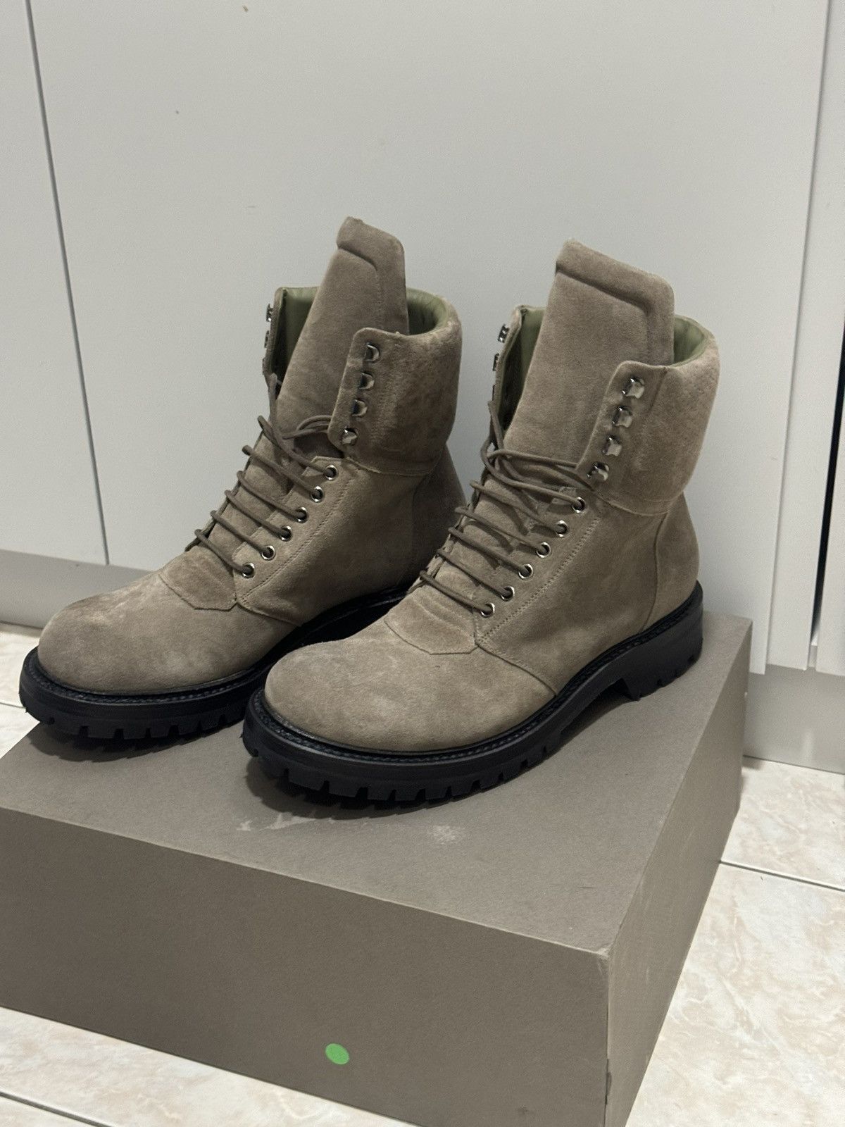 image of Rick Owens Goodyear Flex Army Hiking Boot Ru19F4854 in Dust Grey, Men's (Size 11)
