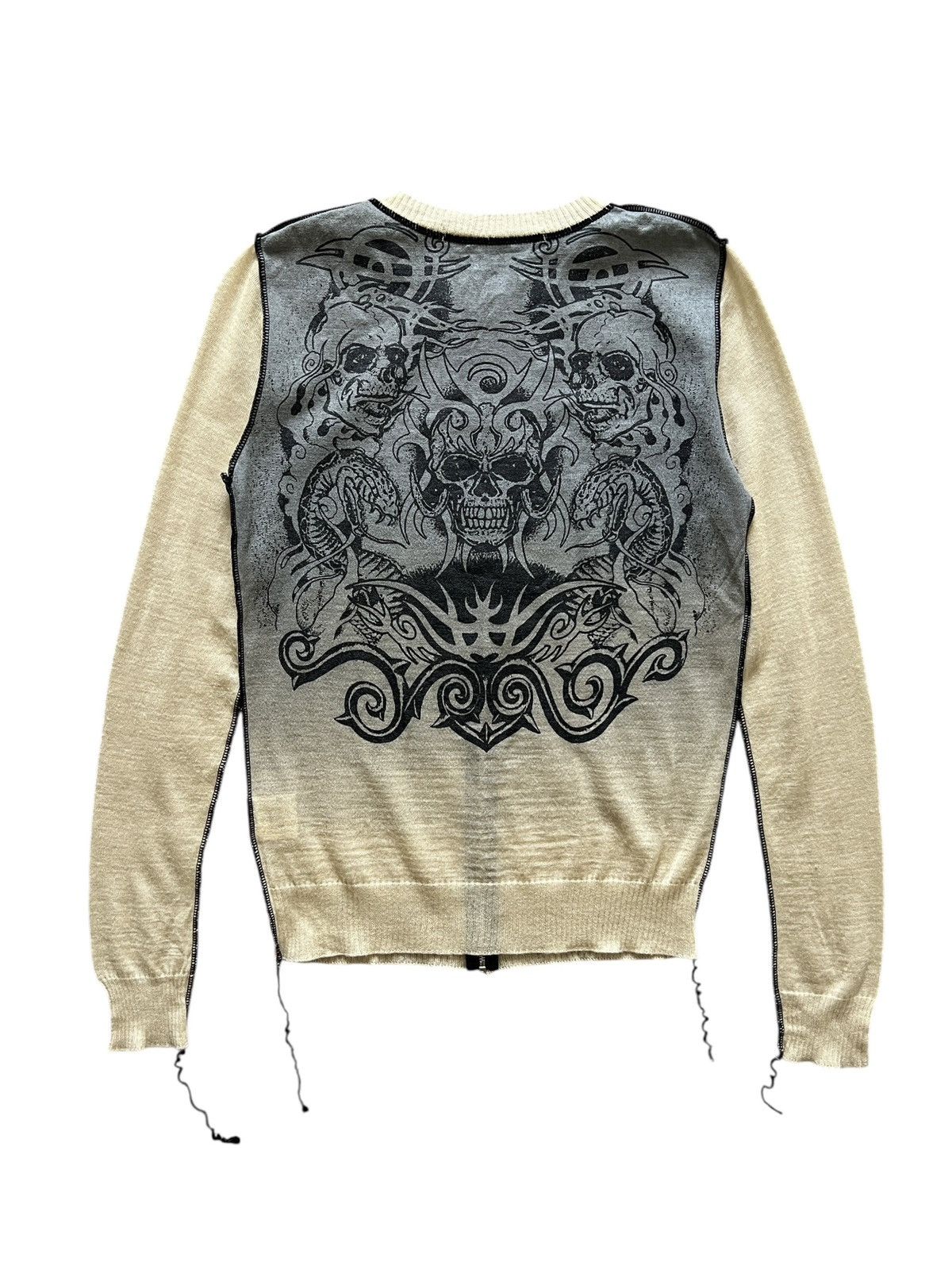 Seditionaries 1990s Here There 🇯🇵 Skull Tattoo Zipper Sweater Size US XS / EU 42 / 0 - 2 Thumbnail