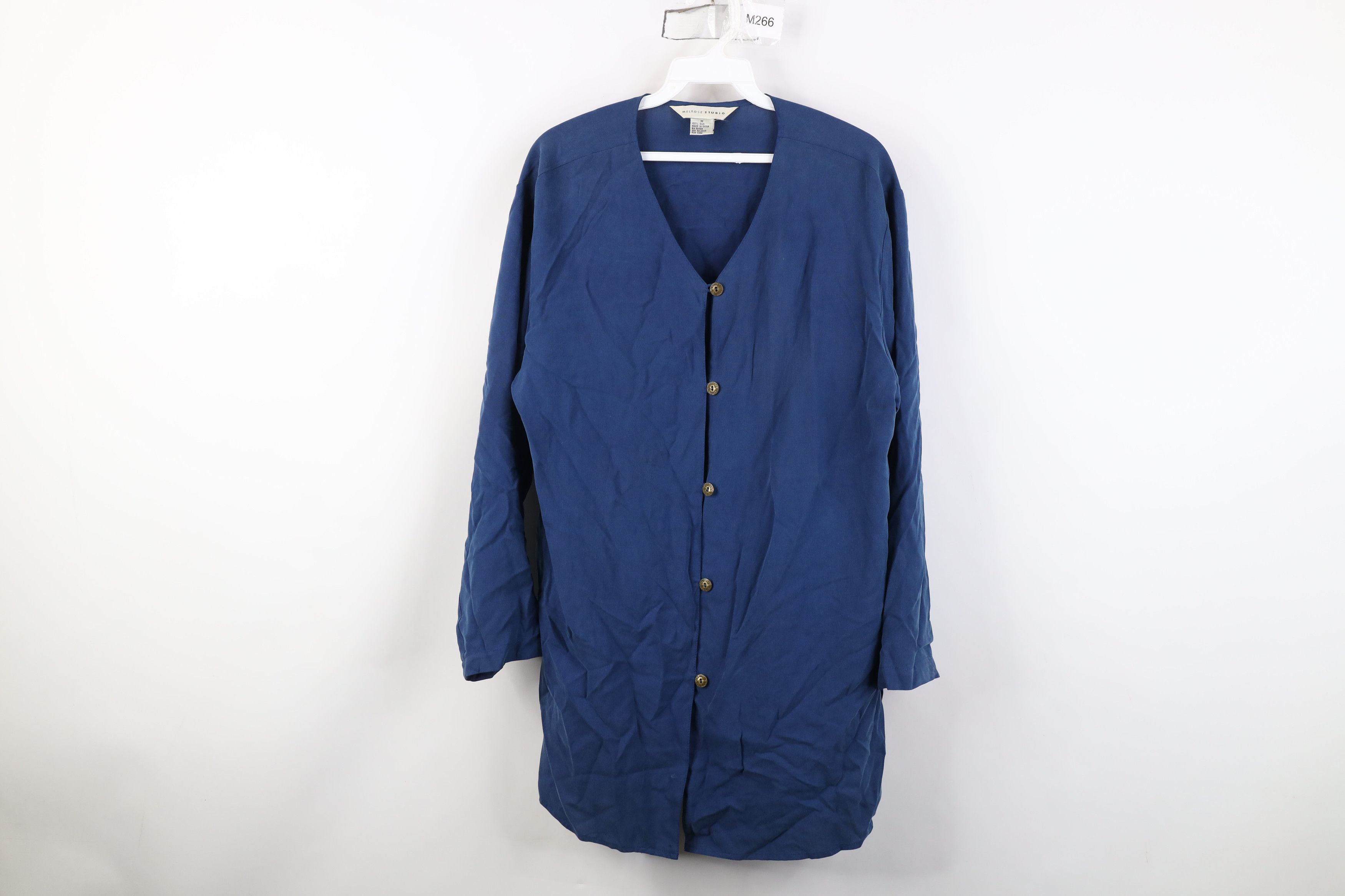 Vintage Vintage 90s Streetwear Oversized Silk Button Shirt Blue Size M / US 6-8 / IT 42-44 - 1 Thumbnail