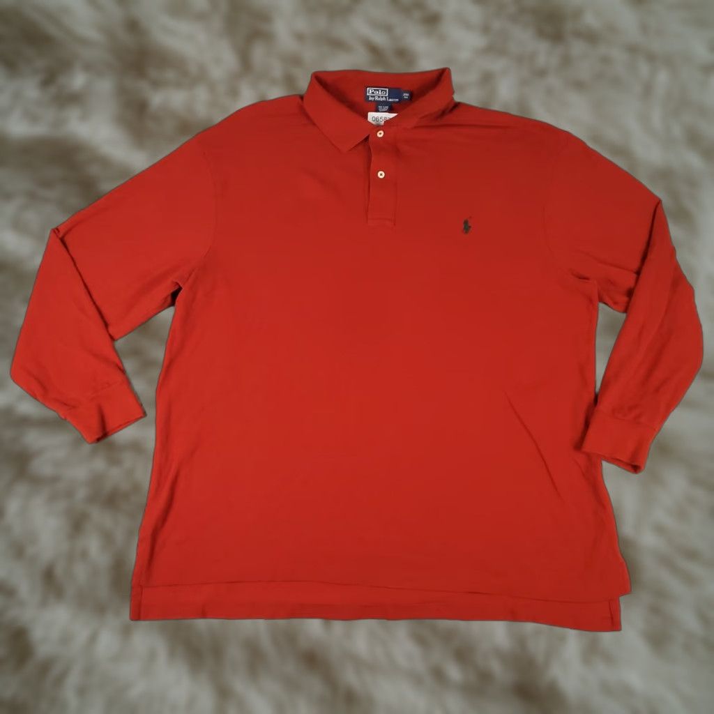 Ralph Lauren Ralph Lauren Polo Shirt Mens Big 2XB Red Polo Shirt Long Sleeve Casual Business Formal Size US XXL / EU 58 / 5 - 1 Thumbnail