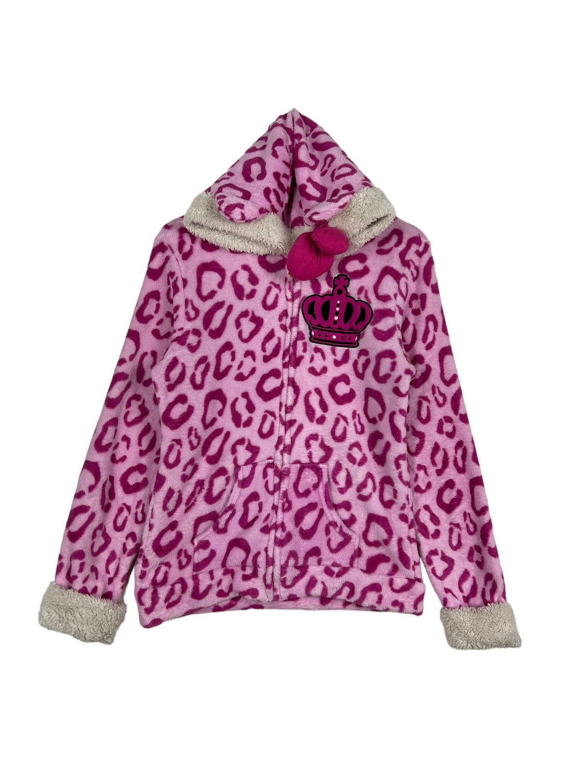 Japanese Brand 🔥 VINTAGE HELLO KITTY FAUX FUR FLEECE HOODIE Size L / US 10 / IT 46 - 3 Thumbnail