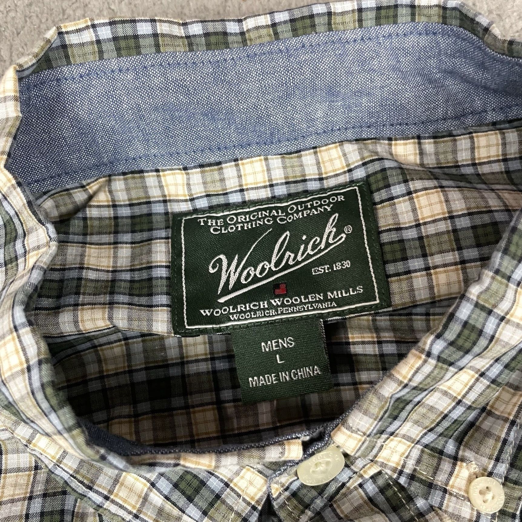 Vintage VINTAGE Woolrich Shirt Mens L Green Plaid Flannel Long Sleeve Button-Up Pocket Casual Size US L / EU 52-54 / 3 - 5 Thumbnail