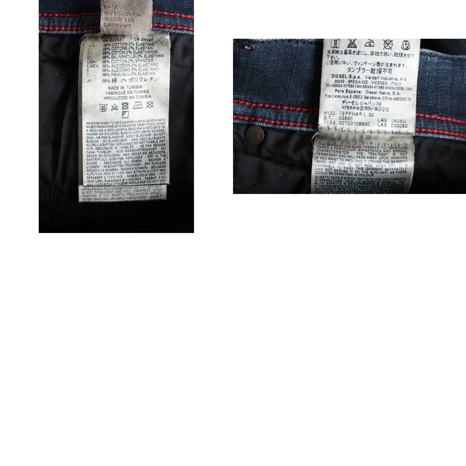 Diesel DIESEL TEPPHAR Jeans Men Blue Slim Carrot W29 L32 DZ7694 0806Q Size US 29 - 8 Thumbnail