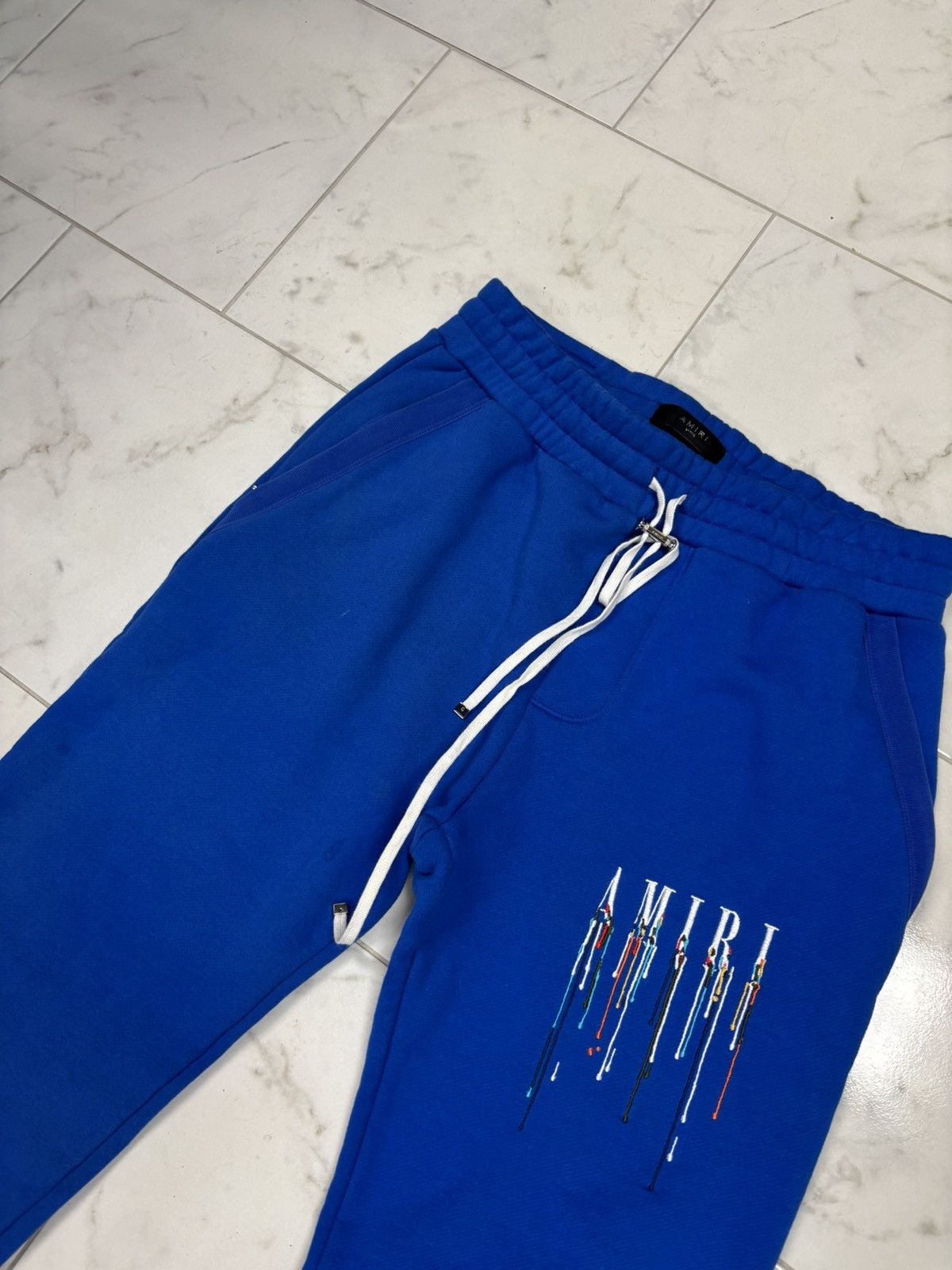 Amiri Amiri core logo paint drip sweatpants blue Size US 34 / EU 50 - 2 Thumbnail