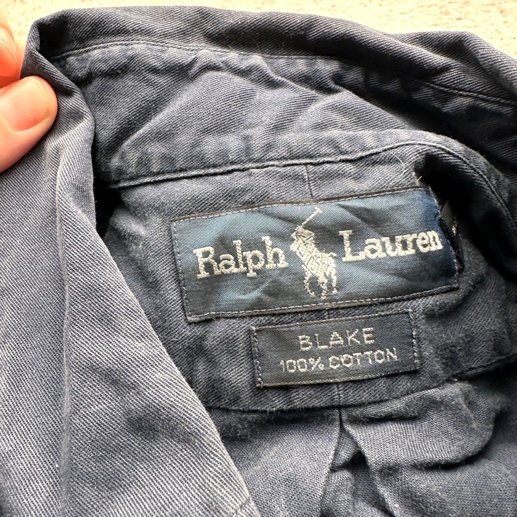 Ralph Lauren Ralph Lauren Blake Twill Button Down Long Sleeve Shirt Mens Large Navy Red Pony Size US L / EU 52-54 / 3 - 3 Thumbnail