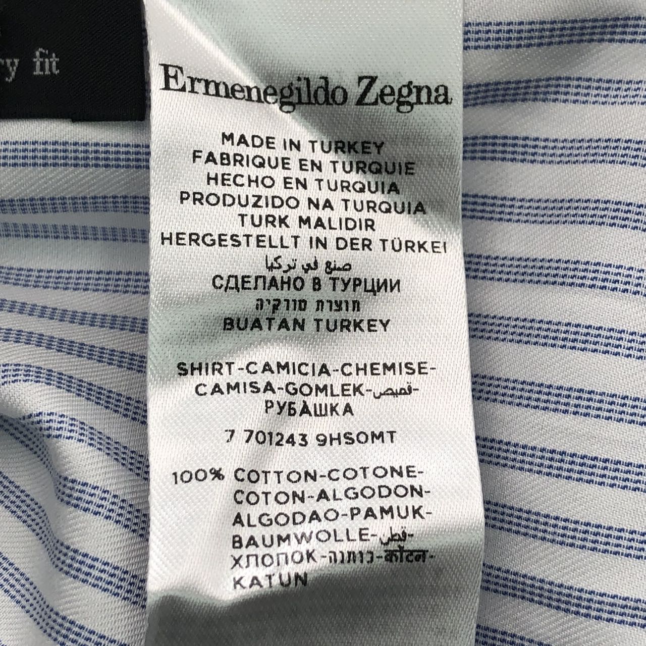 Z Zegna Zegna Striped Single-breasted Long Sleeve Shirt K26WX Size US XL / EU 56 / 4 - 7 Thumbnail