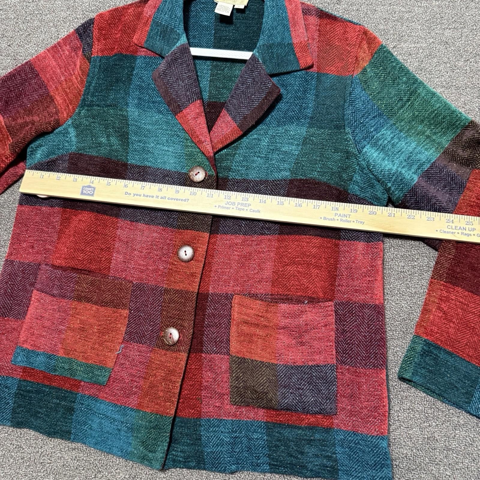 The Territory Ahead The Territory Ahead Womens L Wool/Silk Blend Plaid Jacket Size L / US 10 / IT 46 - 5 Thumbnail