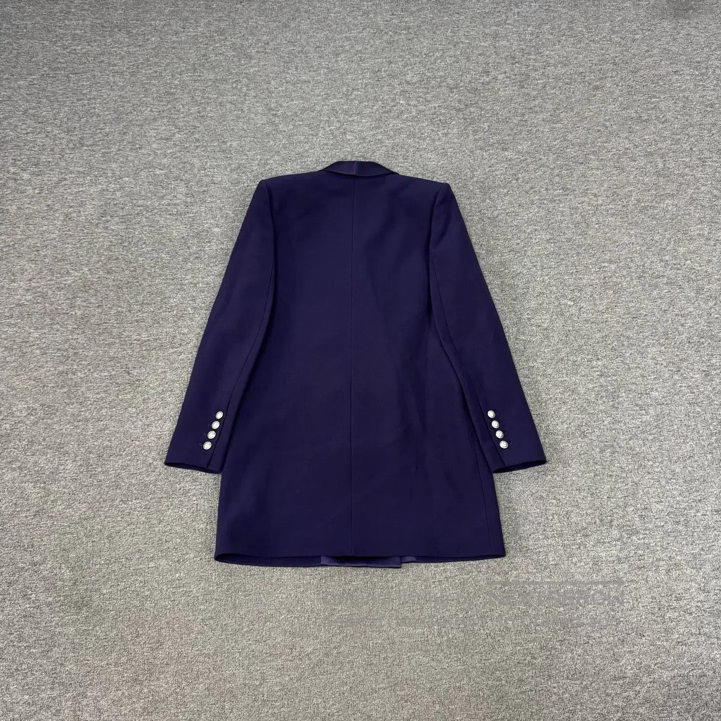 Balmain BALMAIN Satin green collar, double-breasted, long suit jac Size S / US 4 / IT 40 - 2 Thumbnail
