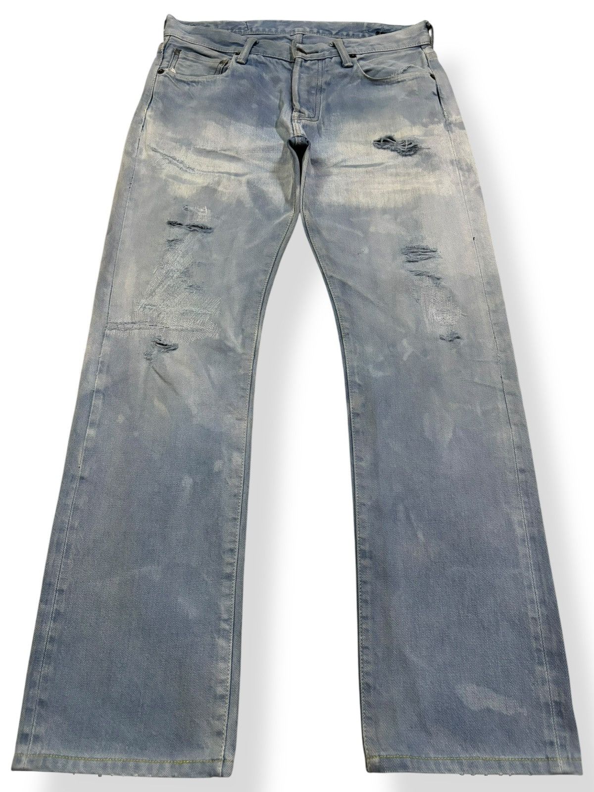 Hysteric Glamour Vintage Kuro Selvedge Acid Wash Distressed Grunge Jeans Size US 30 / EU 46 - 2 Thumbnail