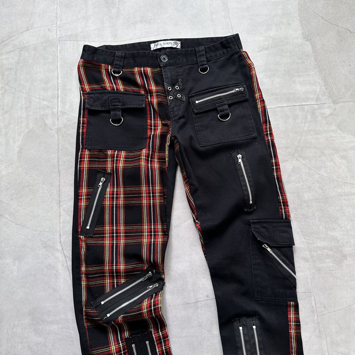 If Six Was Nine × Seditionaries × Tripp NYC Japan Punk Zipper Checkered Pants Gothic Emo Mad Punks Vibe Size 30" / US 8 / IT 44 - 2 Thumbnail
