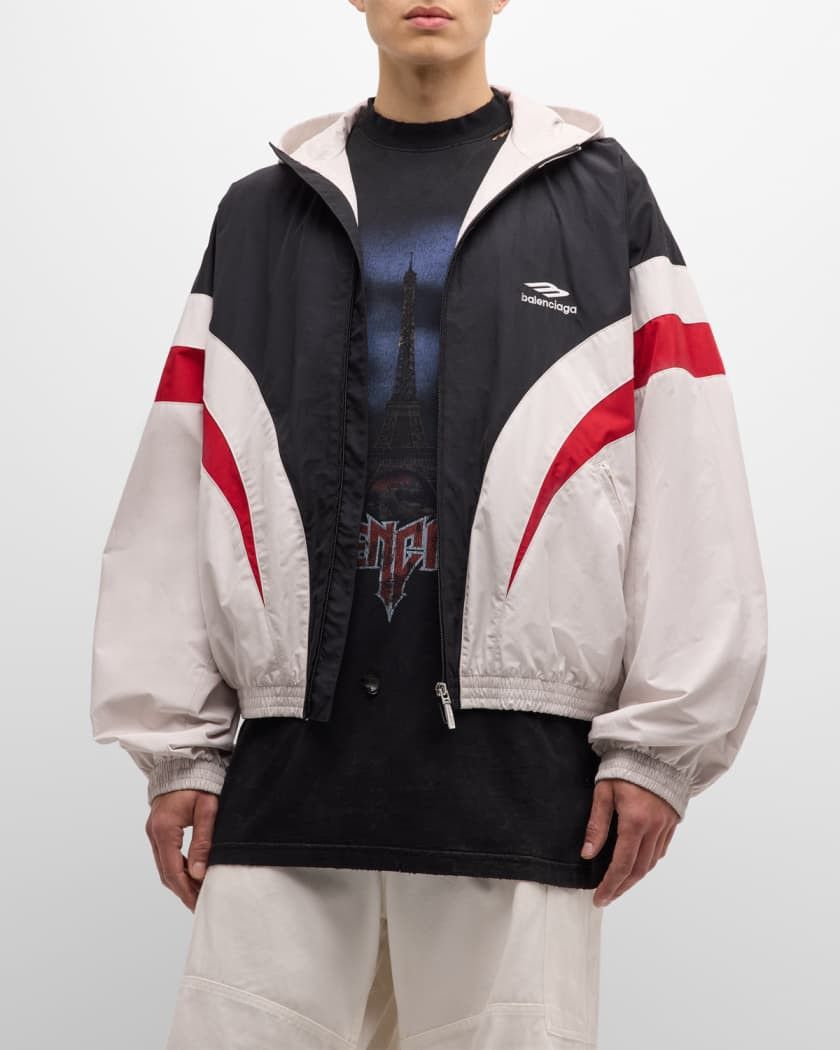Balenciaga Lightweight Hooded Tracksuit Jacket in White Size US XL / EU 56 / 4 - 4 Thumbnail