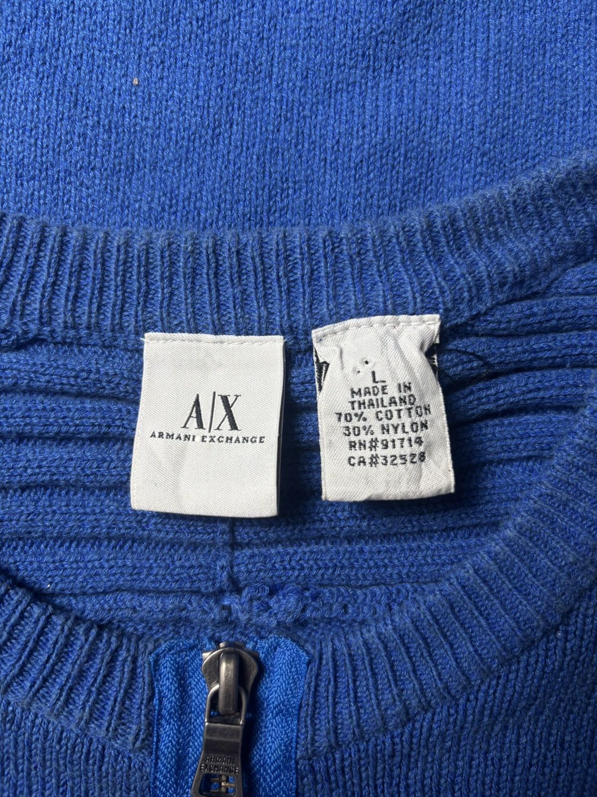 Armani Exchange 2000s Armani Echange Knit Pullover w/ Dual Zip Front Size US L / EU 52-54 / 3 - 6 Thumbnail