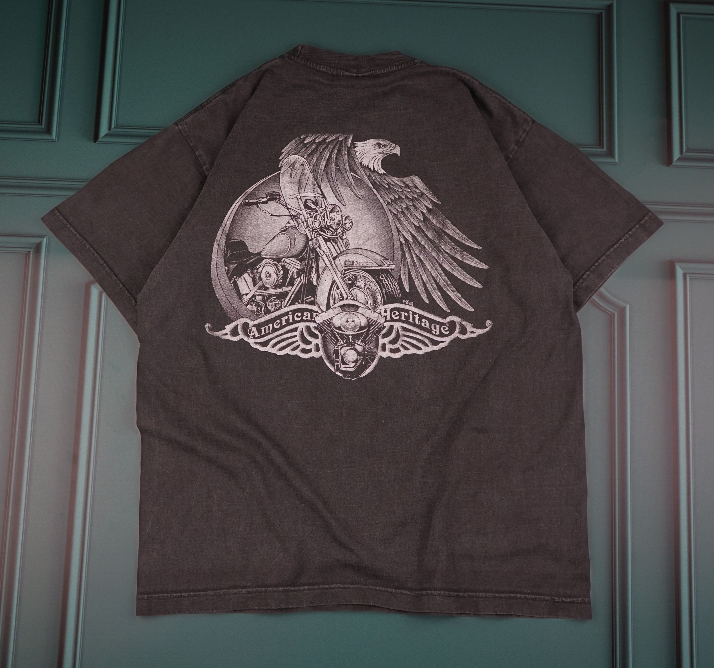 Harley Davidson × Vintage × West Coast Choppers Vintage 1990s Thunder Motorcycles T-Shirt American Heritage Size US L / EU 52-54 / 3 - 5 Thumbnail