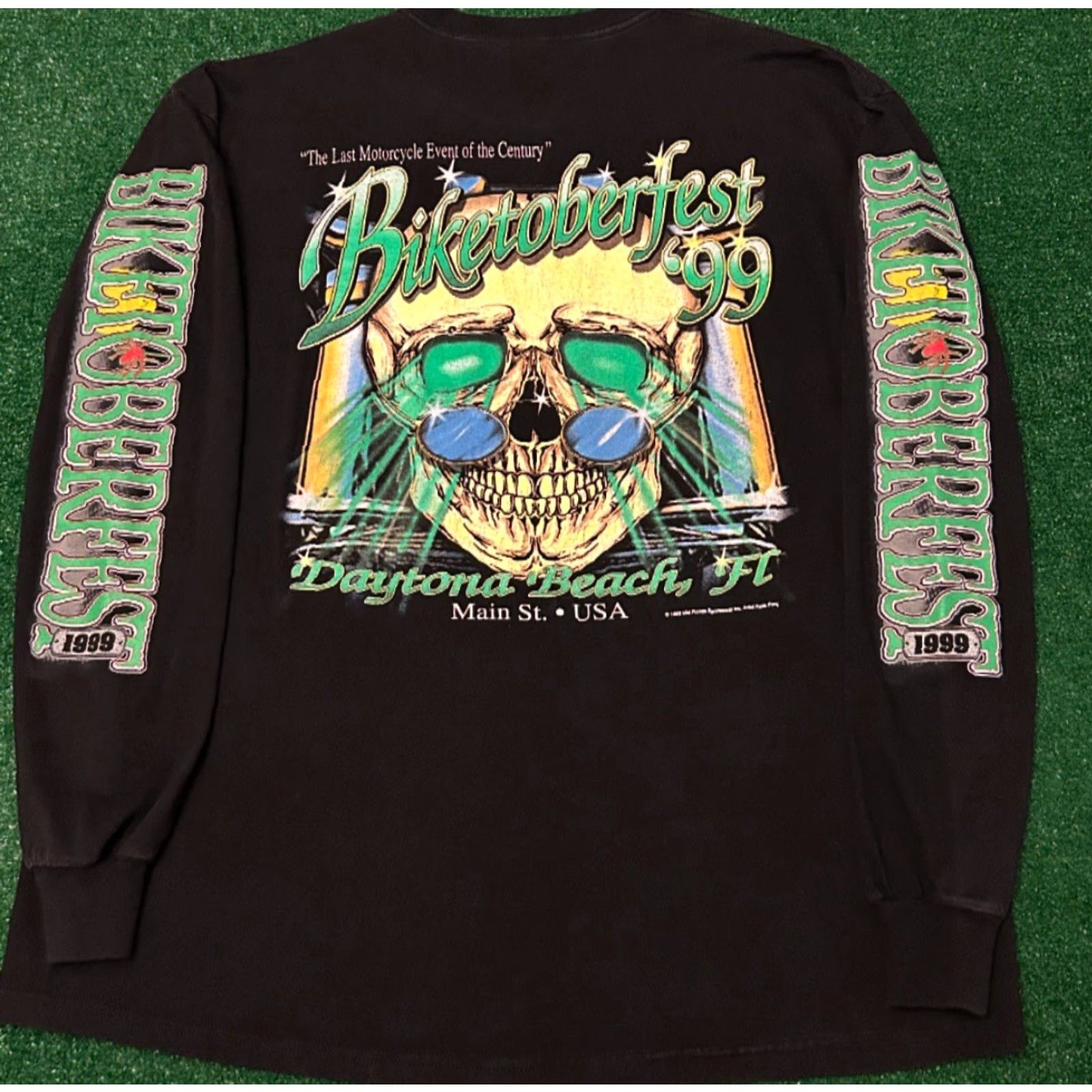 Vintage VINTAGE 90s White Eagle FL Biker Skull Sleeve Hit 1999 VTG LongSleeve Shirt 2XL Black Mens Size US XXL / EU 58 / 5 - 4 Thumbnail
