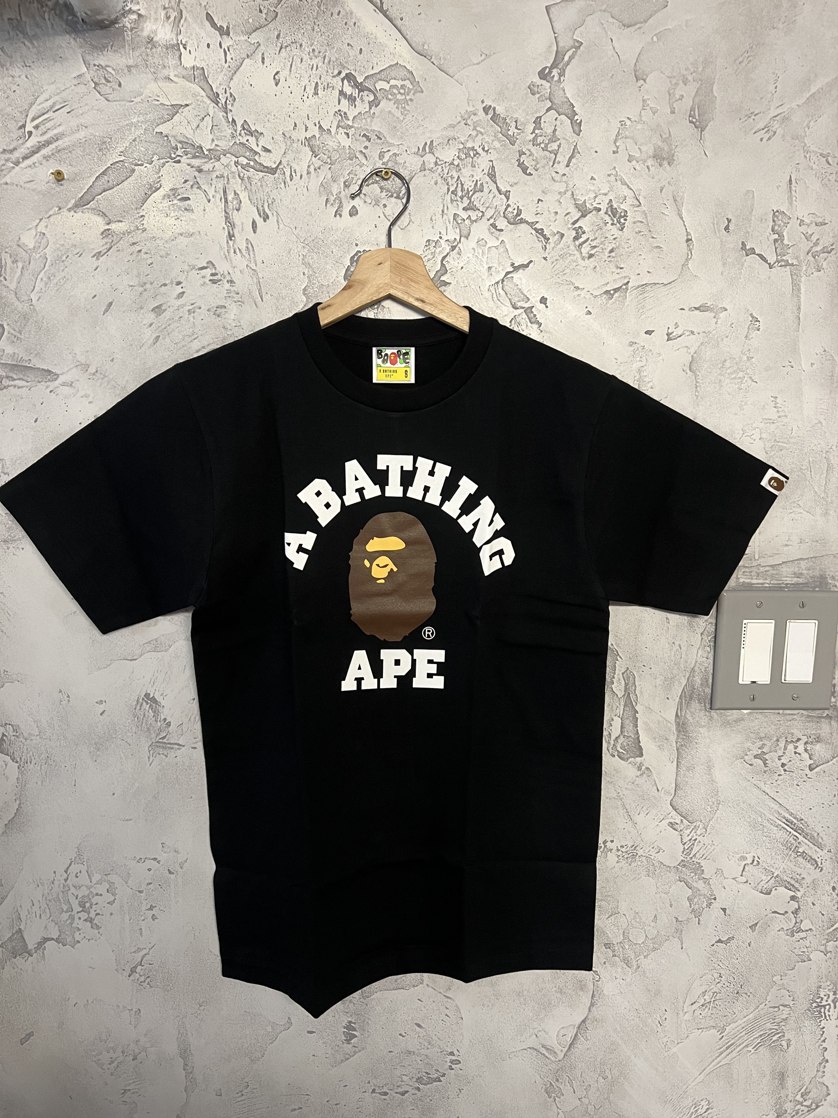 image of Bape College Tee in Black, Men's (Size XL)