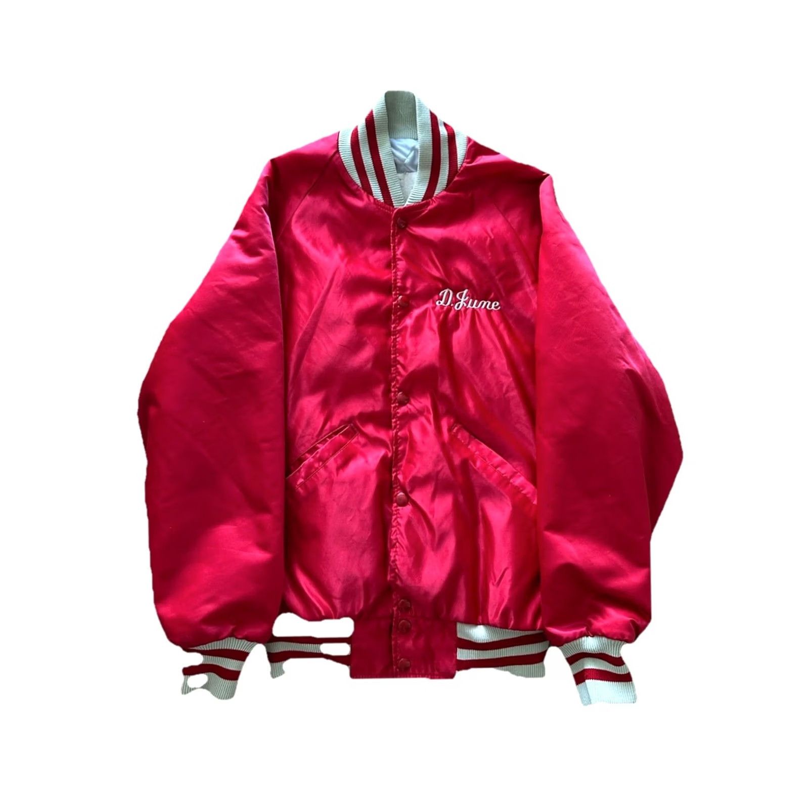 Vintage VINTAGE DeLong Bomber Jacket Mens S Satin Red USA Made 80’s Sports coat | Unisex Adults Jacket Size US S / EU 44-46 / 1 - 2 Thumbnail