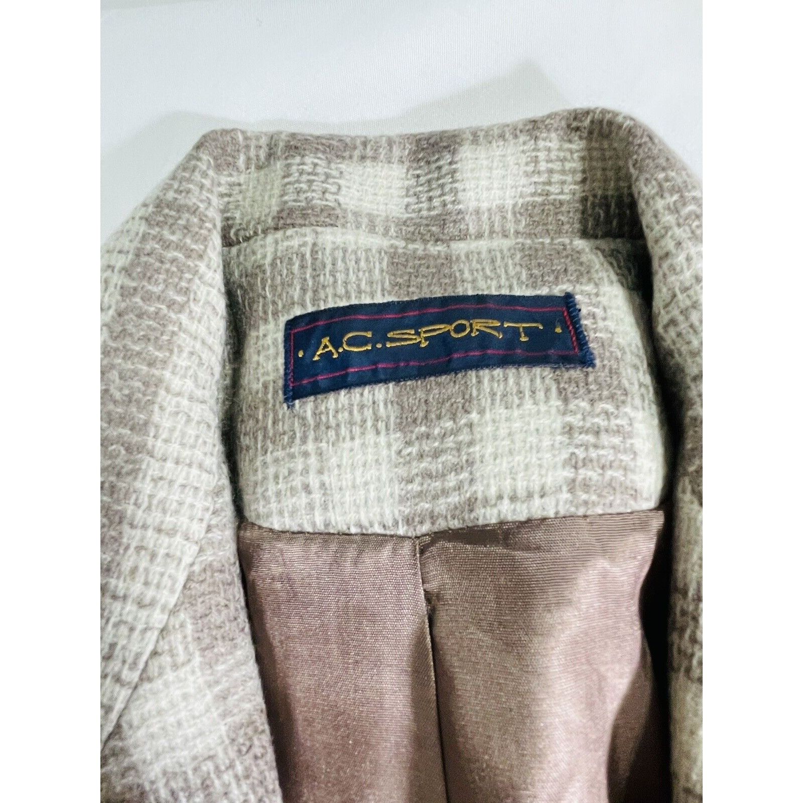 Vintage AC Sport Vintage Retro Wool Tan Brown Plaid Blazer Jacket Wi Size S / US 4 / IT 40 - 9 Thumbnail