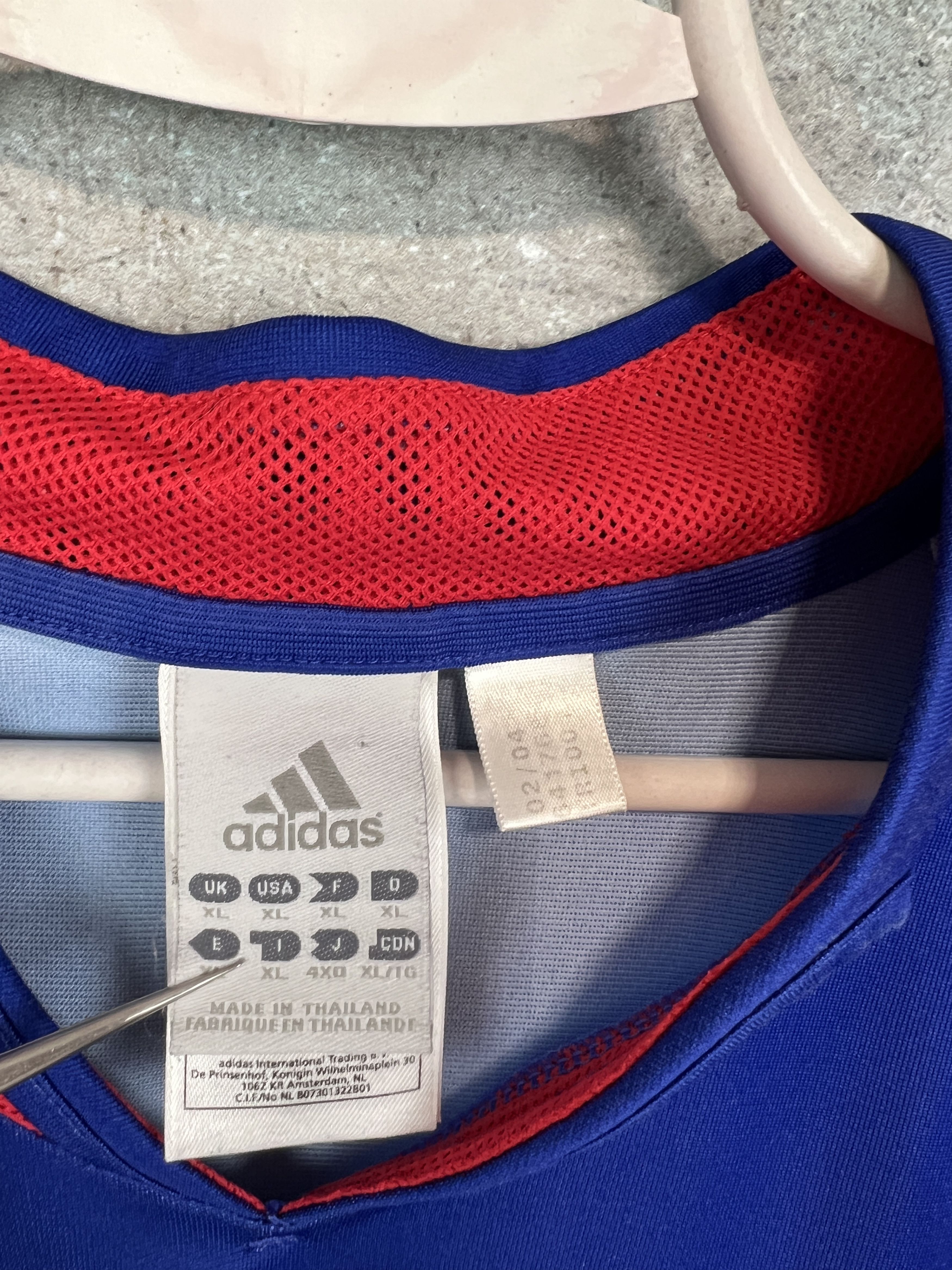 Adidas France Home football shirt 2004 Soccer Adidas Jersey Trikot Size US XL / EU 56 / 4 - 7 Thumbnail