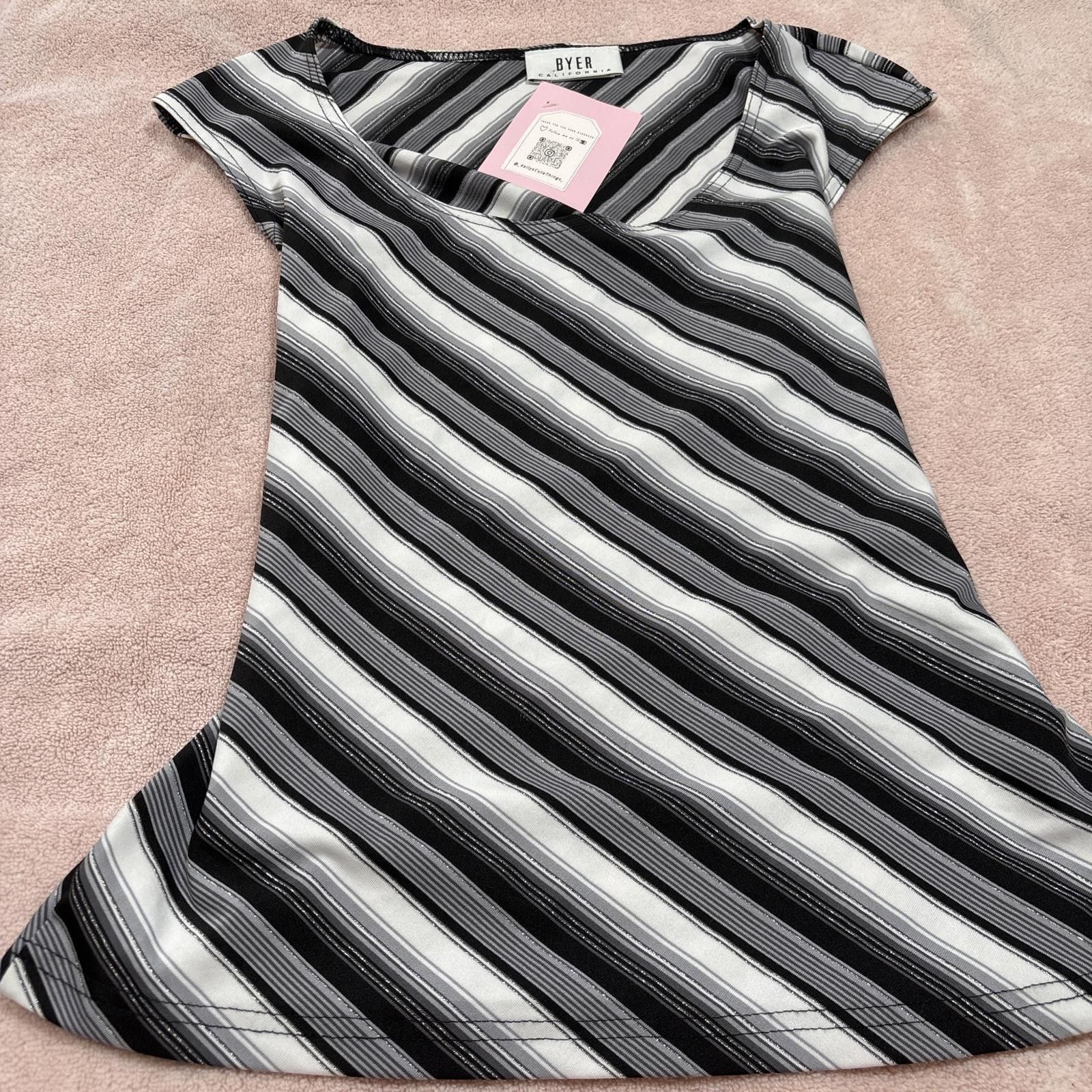 Other y2k grunge striped shimmery blouse top Size L / US 10 / IT 46 - 4 Thumbnail