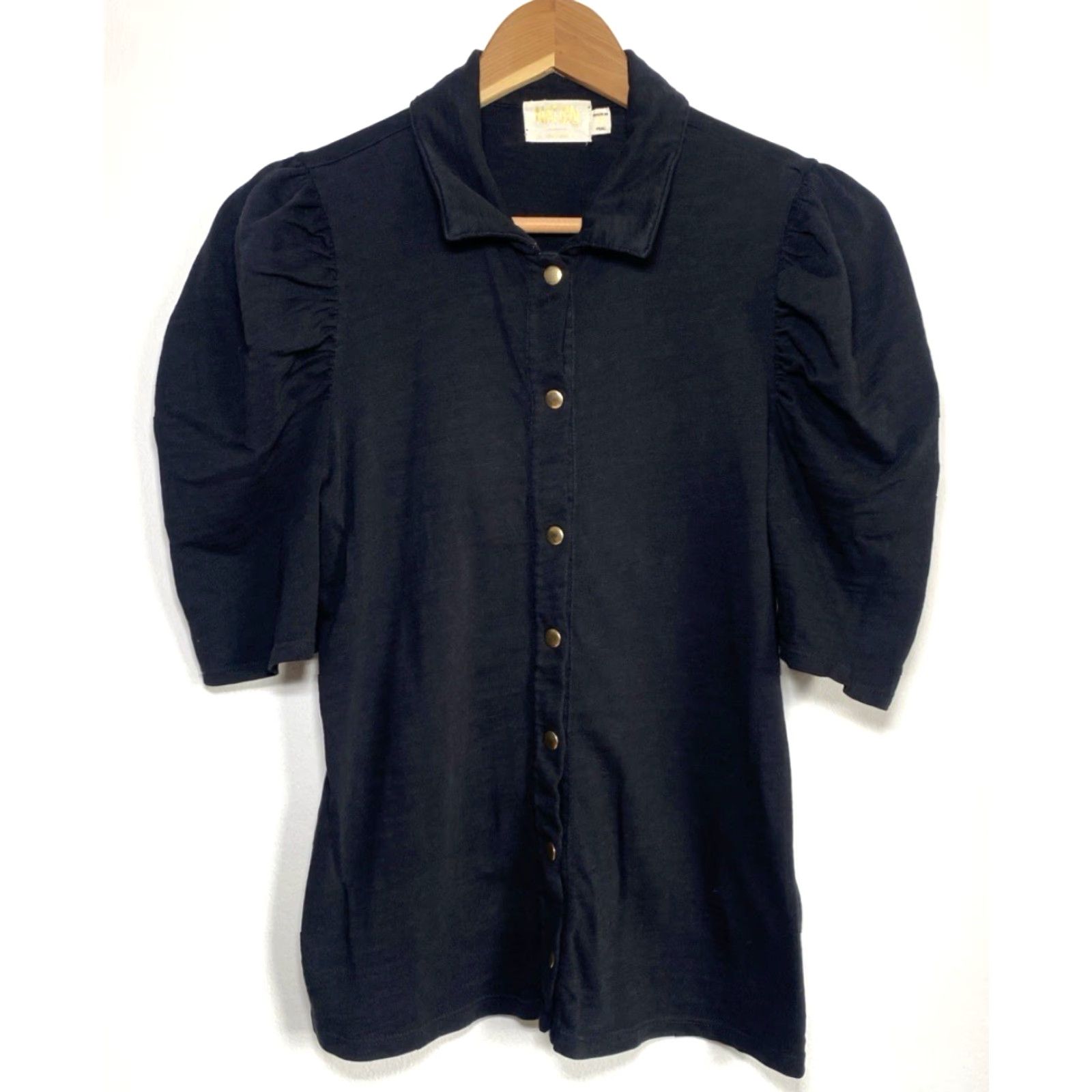 Nation LTD Nation Ltd Women's Shirt Los Angeles Ennis Workshirt Black Sz S Snap Front Size S / US 4 / IT 40 - 5 Thumbnail