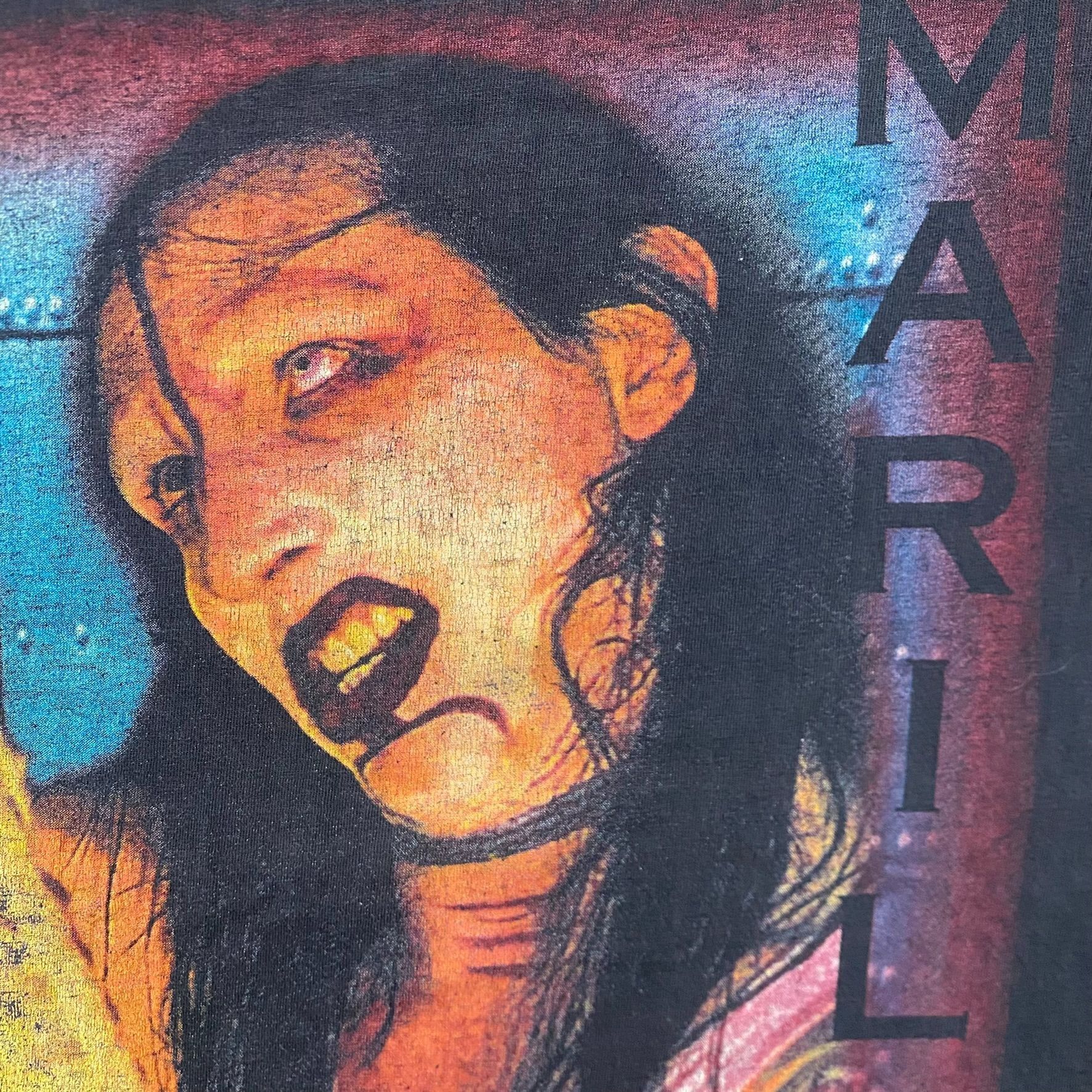 Band Tees Vintage 90s Marilyn Manson Shirt Faded Goth Metal Band Tee Size US L / EU 52-54 / 3 - 4 Thumbnail