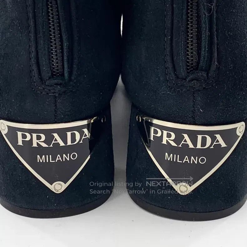 Prada Prada Black logo triangle boots Size US 5 / IT 35 - 6 Thumbnail