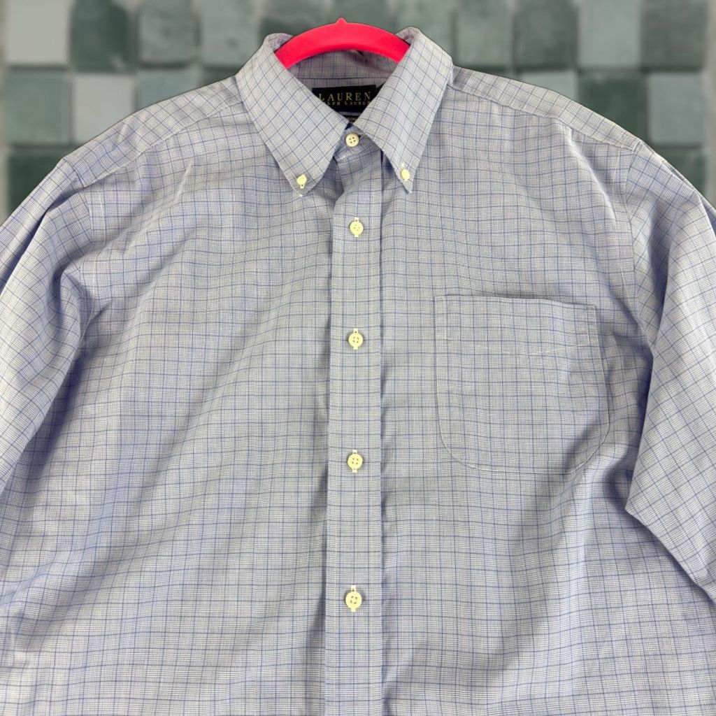 Ralph Lauren Lauren Ralph Lauren Button-Down Shirt Mens Large Blue Long Sleeve 100% Cotton Size US L / EU 52-54 / 3 - 1 Thumbnail