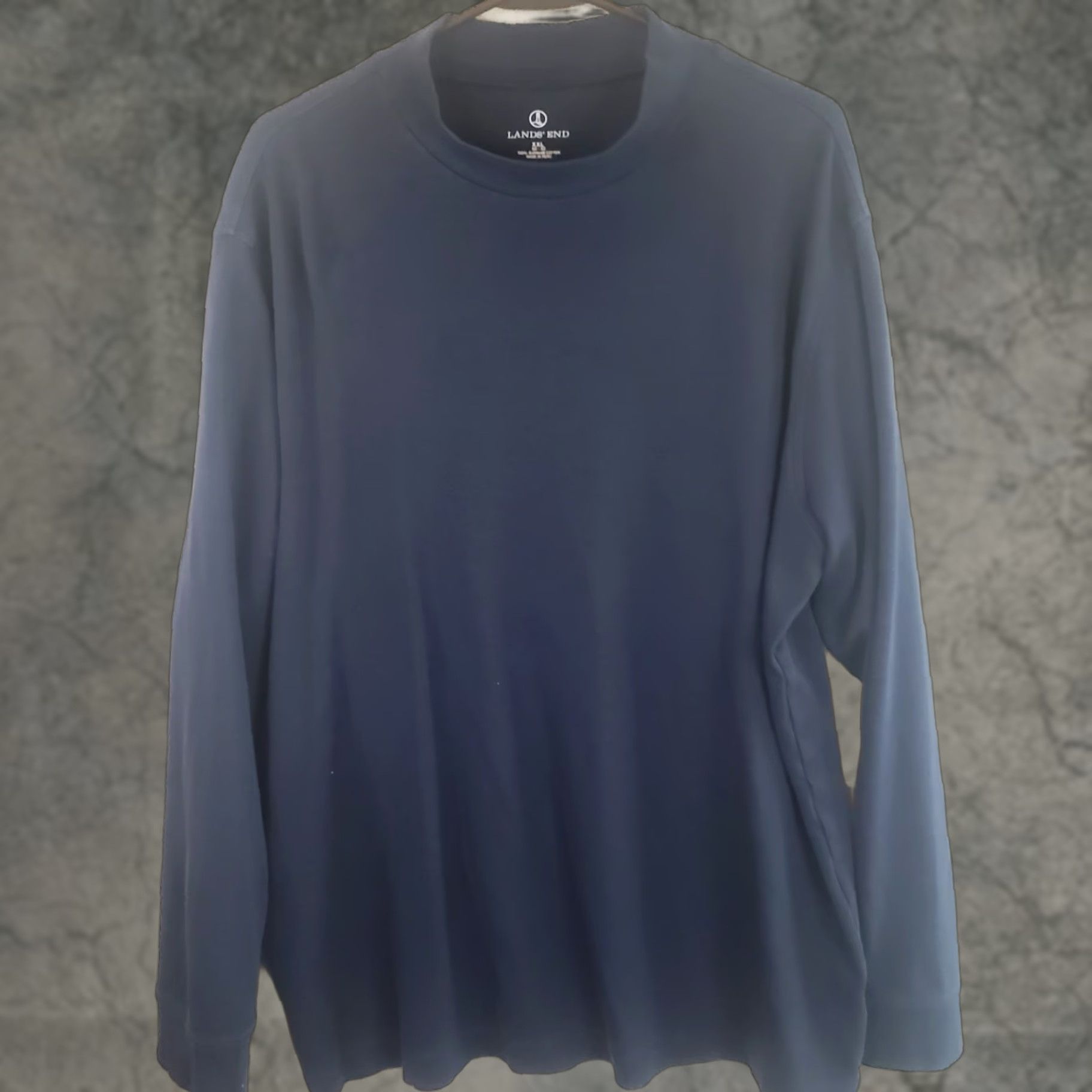 Lands' End Lands' End Super-T Shirt Men's XXL Black Supima Cotton Mock Neck Long Sleeve Shirt Size US XXL / EU 58 / 5 - 1 Thumbnail