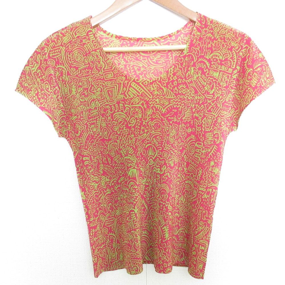 Issey Miyake Issey Miyake PLEATS PLEASE Short Sleeve Top Cotton Tops DUTY FREE for USA Size ONE SIZE - 1 Thumbnail