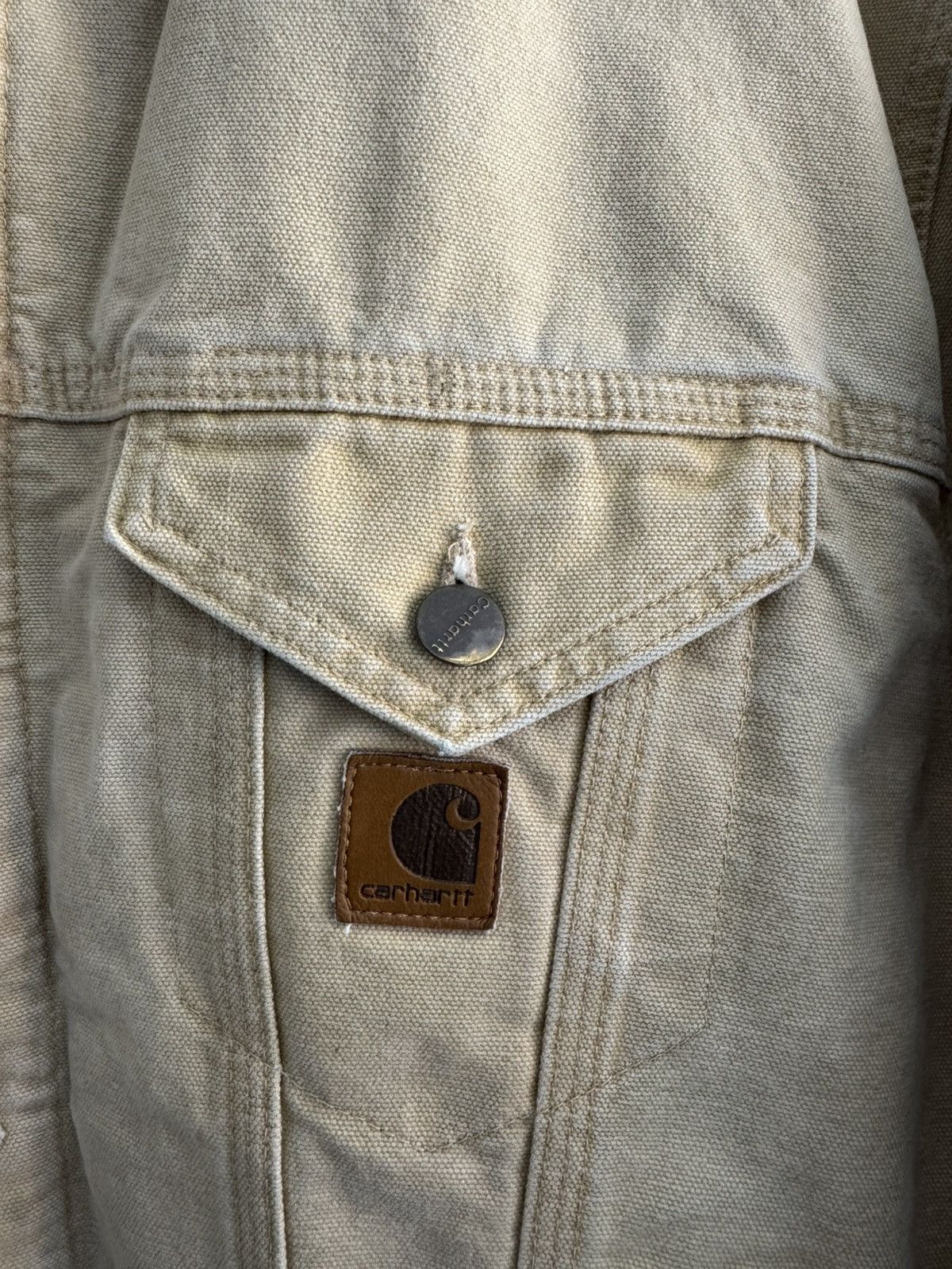 Carhartt Vintage 1990s Carhartt J233 WET Sherpa Lined Trucker Jacket Size US L / EU 52-54 / 3 - 3 Thumbnail